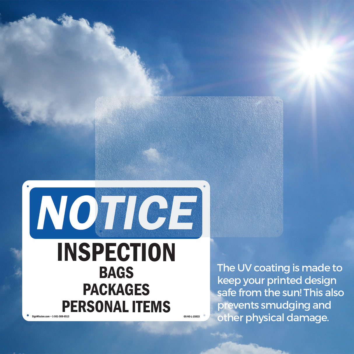 NOTICE Inspection Bags Packages Personal Items