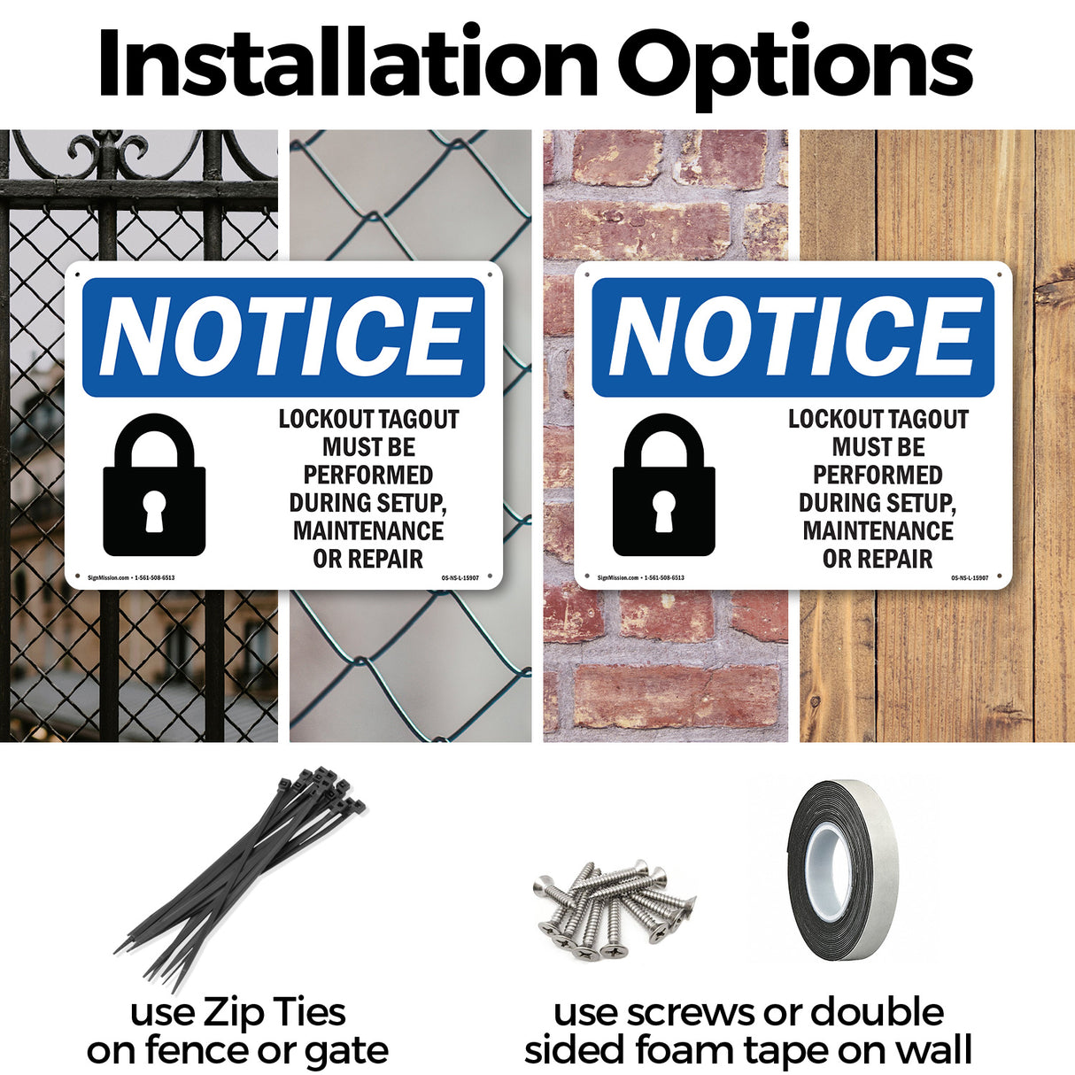 NOTICE Lockout Tagout Setup Maintenance Repair