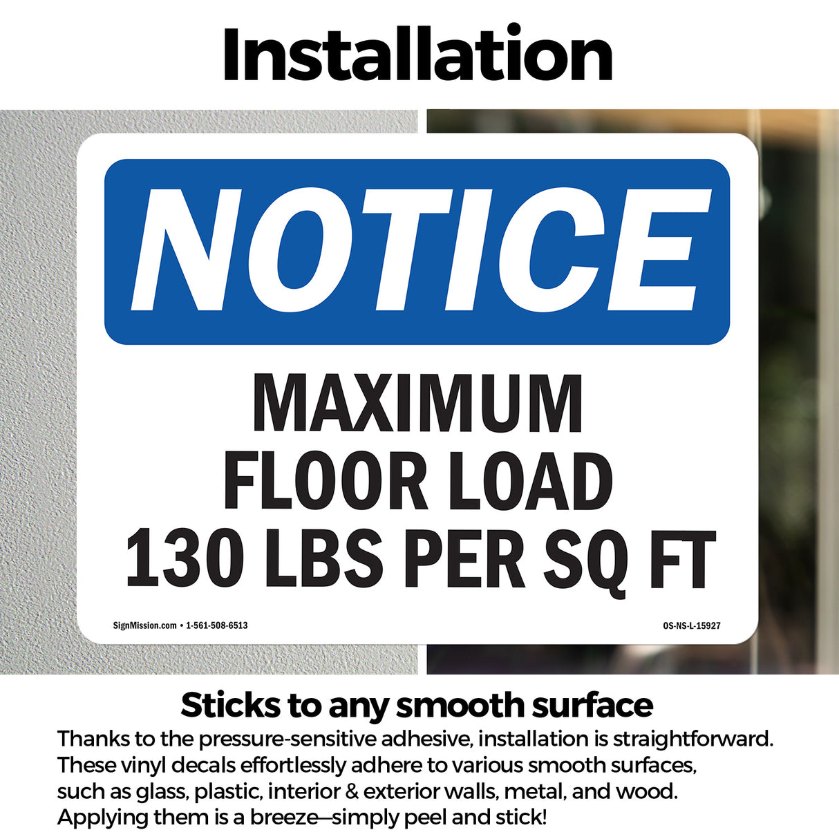 NOTICE Maximum Floor Loading 130 Lbs Per Sq Ft