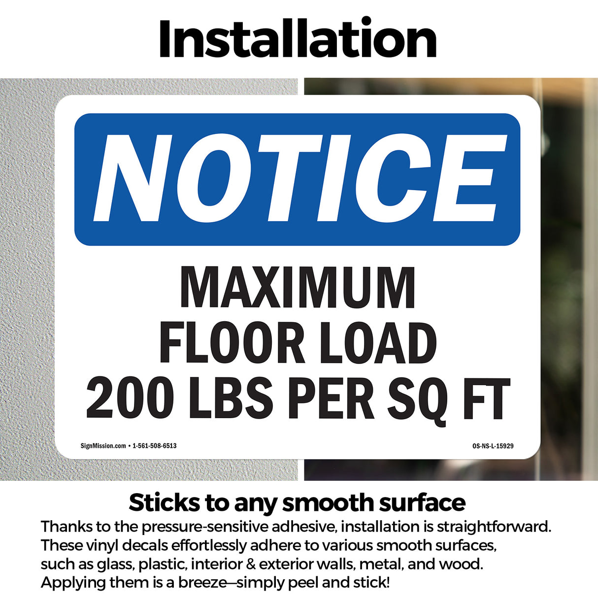 NOTICE Maximum Floor Loading 200 Lbs Per Sq Ft