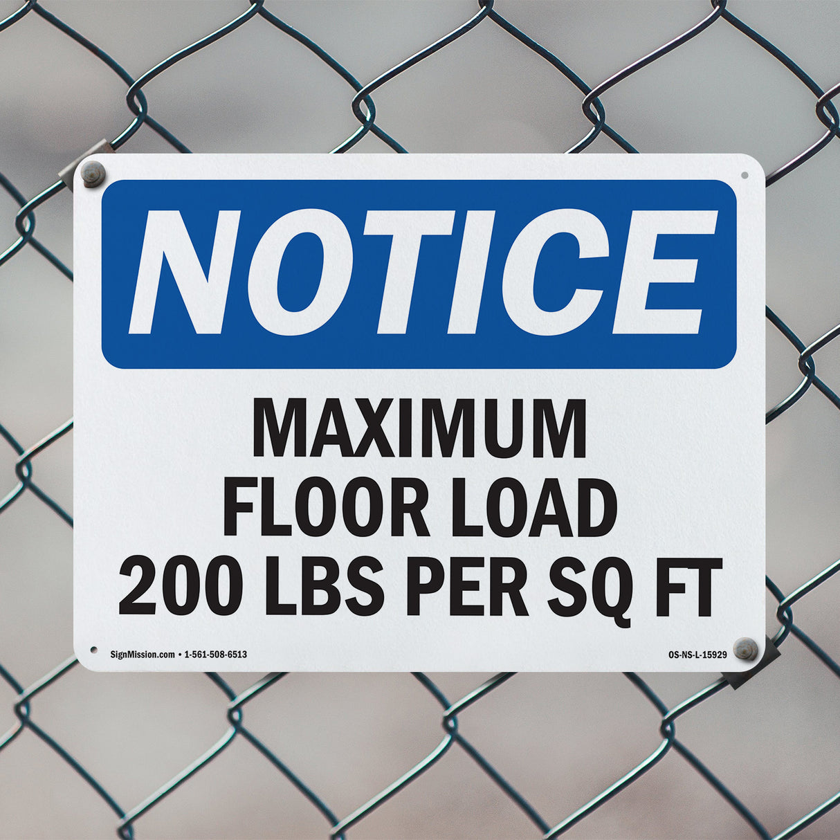 NOTICE Maximum Floor Loading 200 Lbs Per Sq Ft