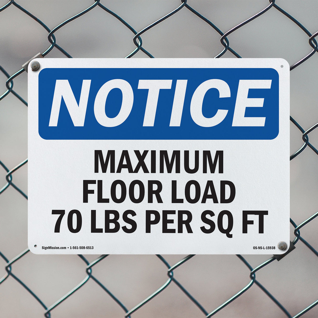NOTICE Maximum Floor Loading 70 Lbs Per Sq Ft