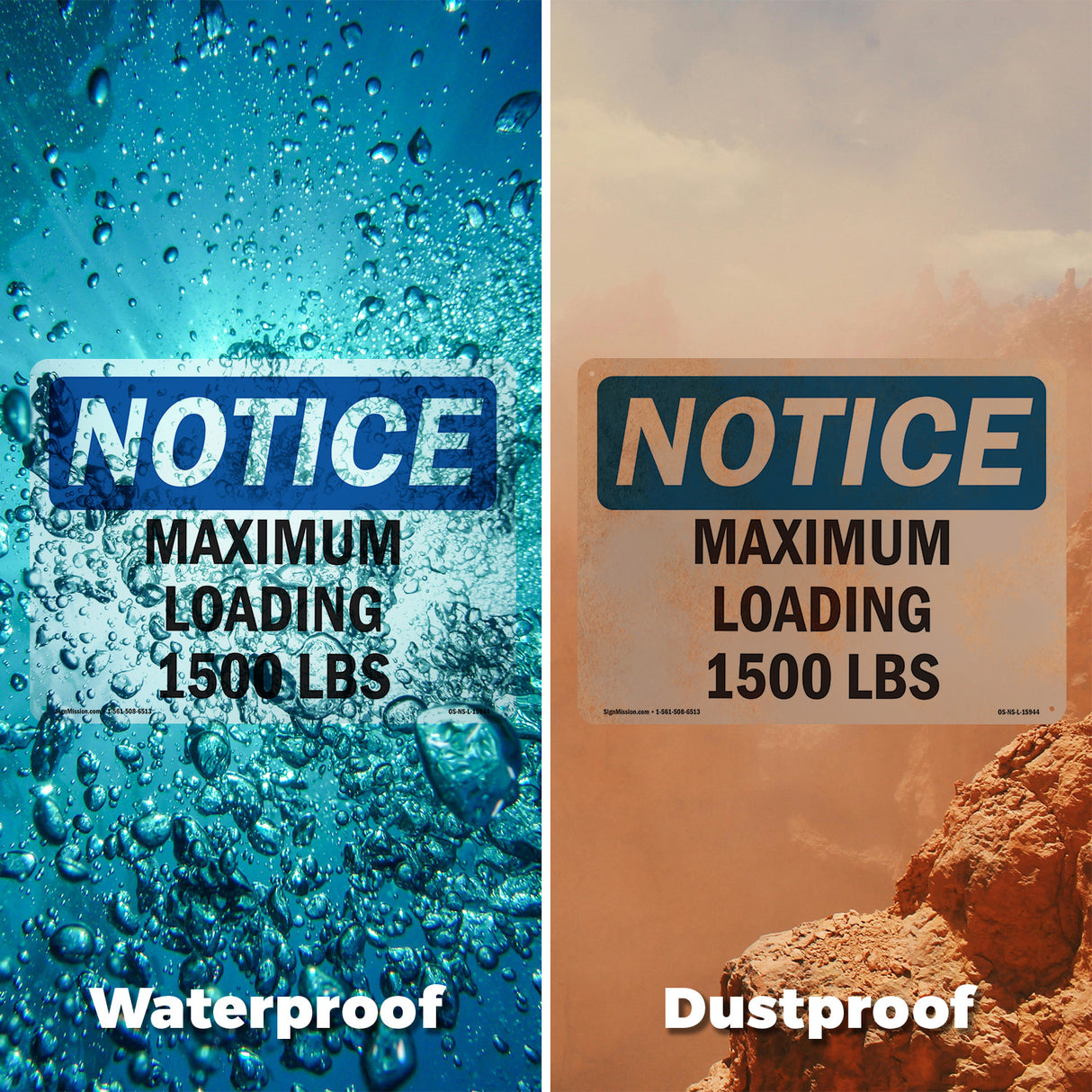 NOTICE Maximum Loading 1500 Lbs