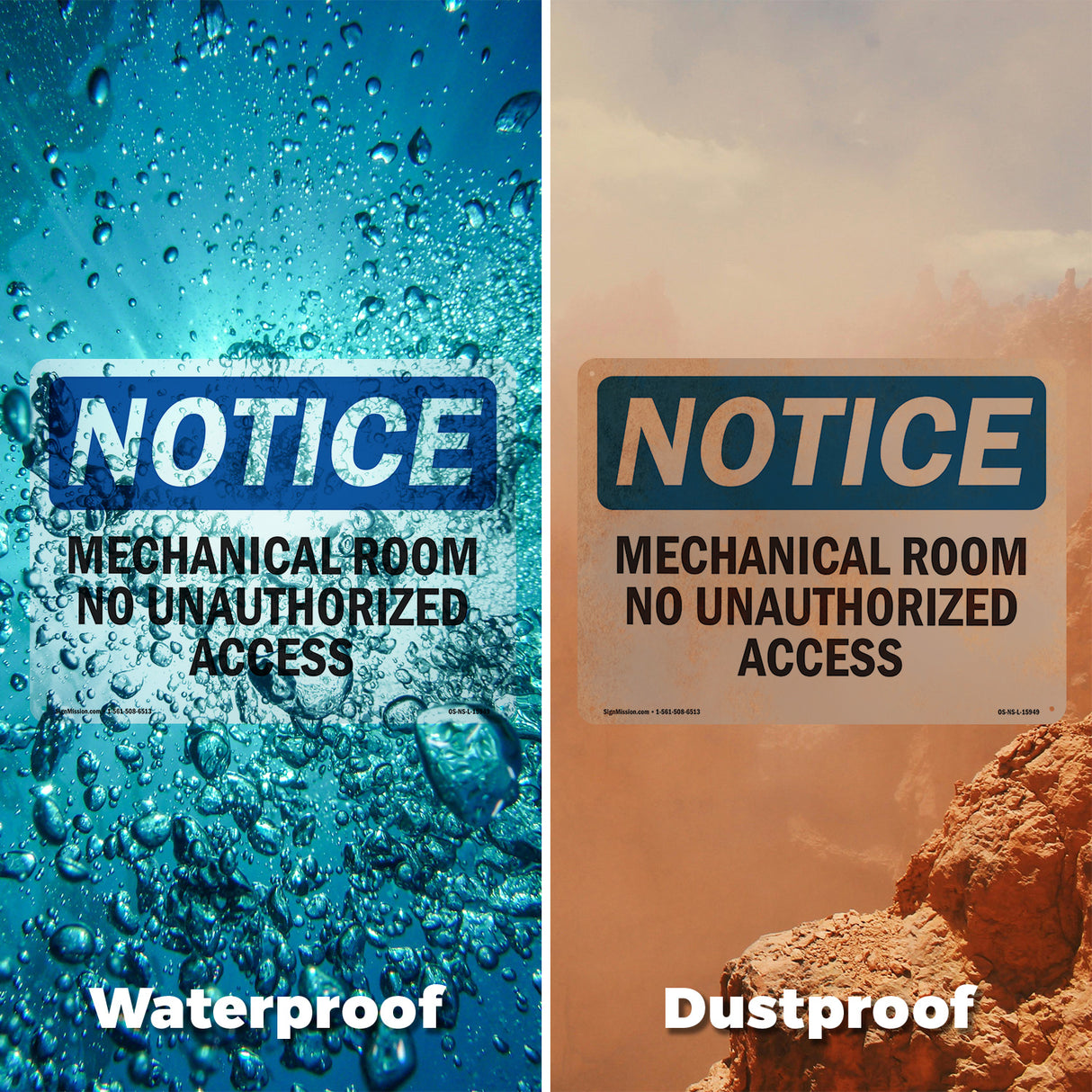 NOTICE Mechanical Room No Unauthorized Access