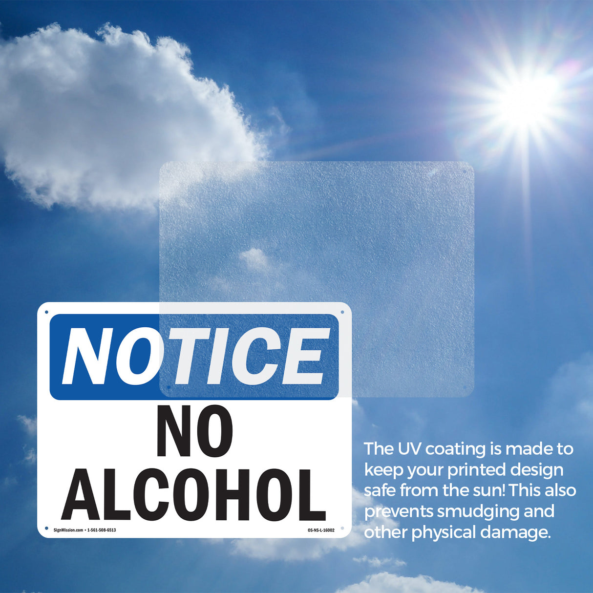 NOTICE No Alcohol Sign