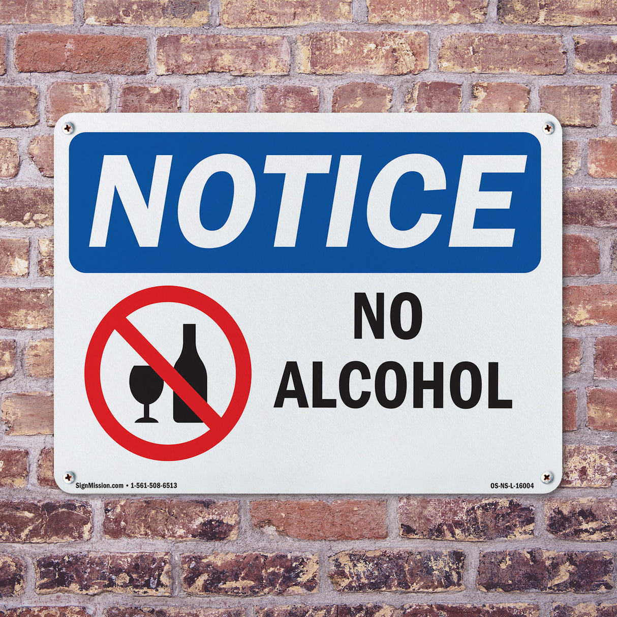 NOTICE No Alcohol