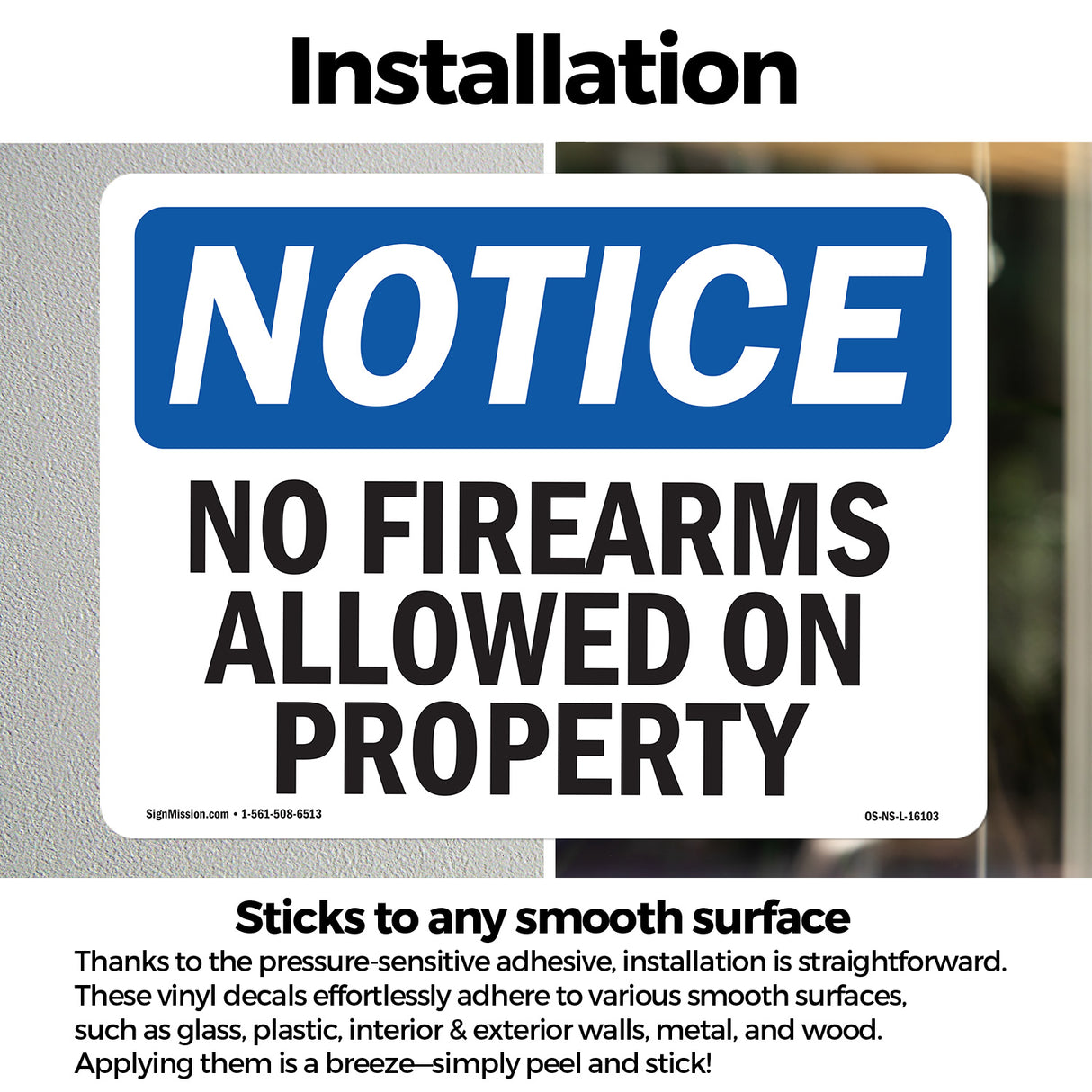 NOTICE No Firearms Allowed On Property