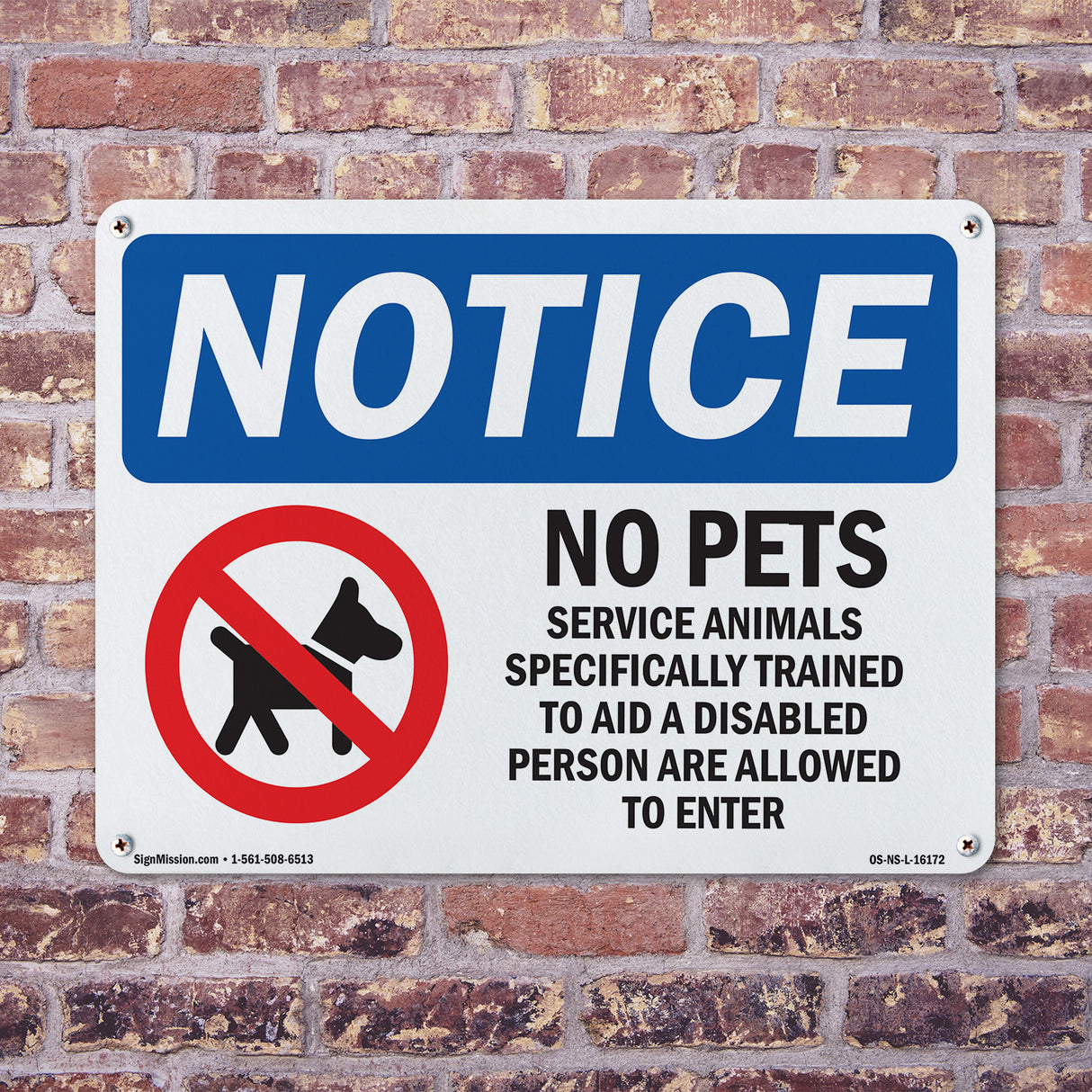 No Pets Service Animals