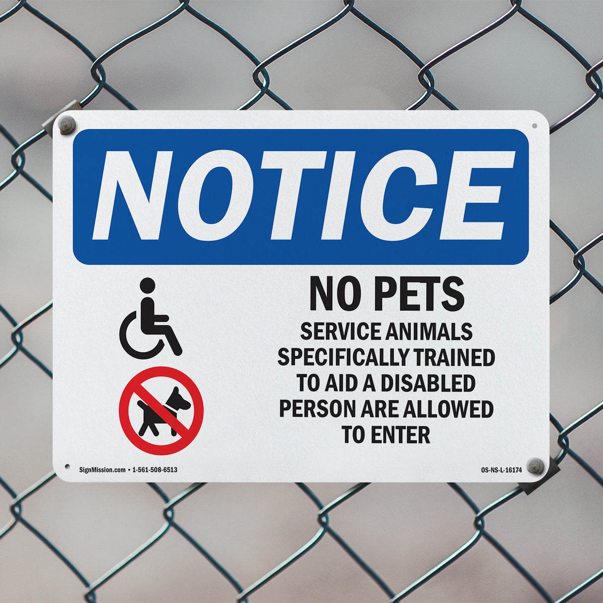 No Pets Service Animals