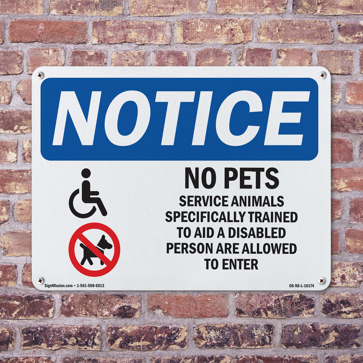 No Pets Service Animals