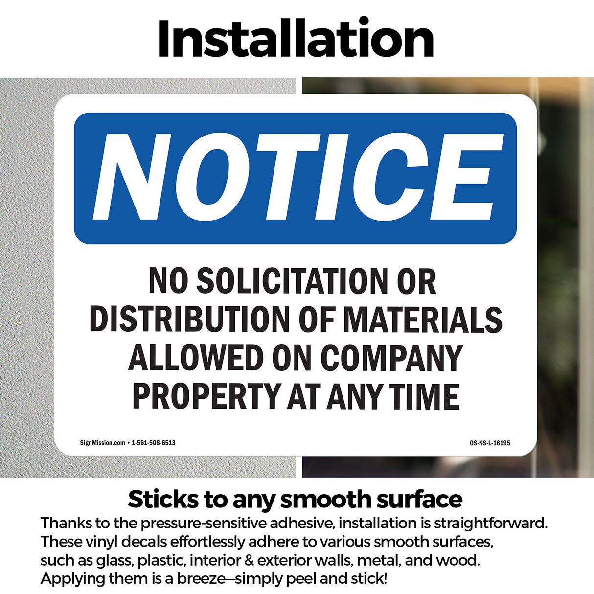 NOTICE No Solicitation Company Property