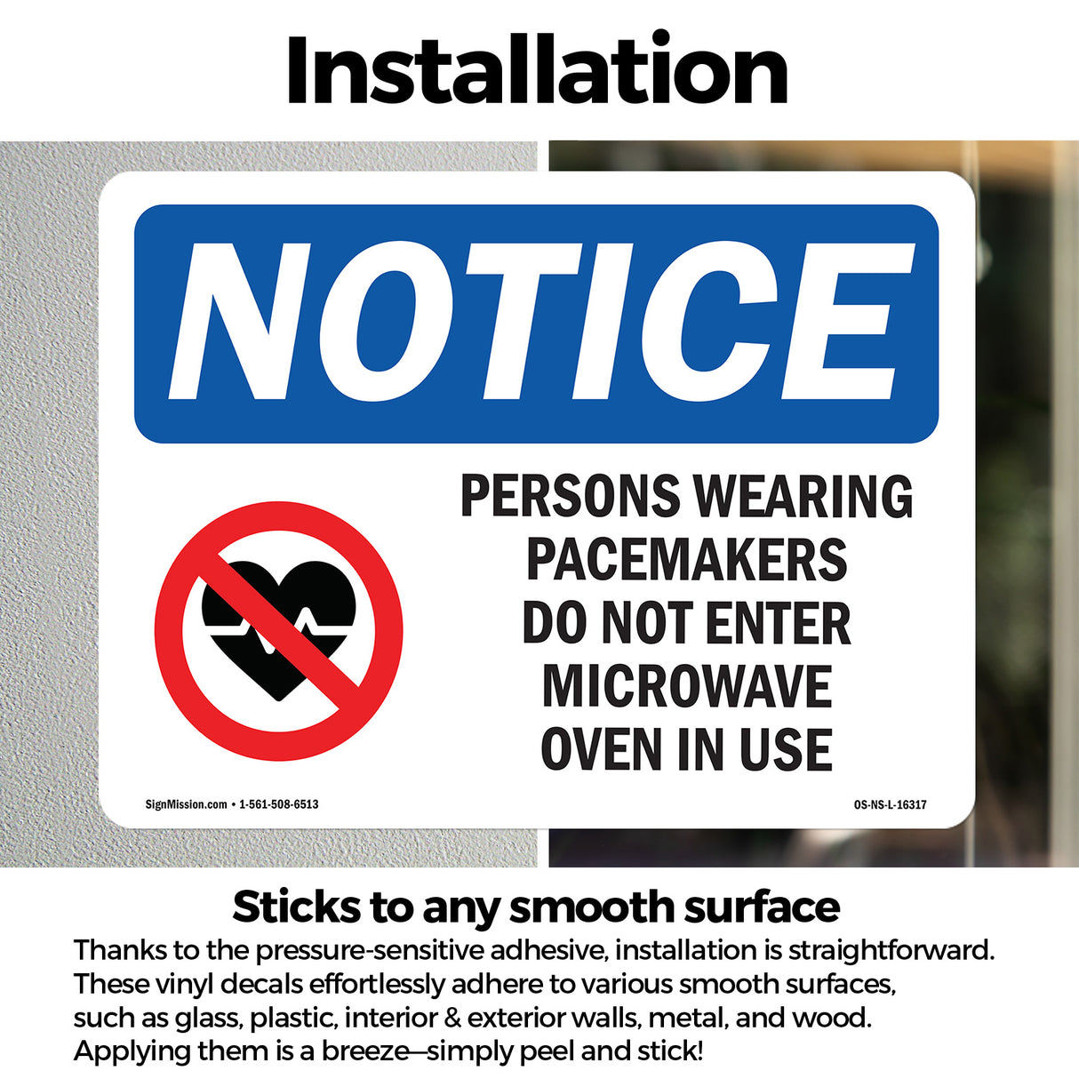 NOTICE Pacemakers Do Not Enter Microwave Oven