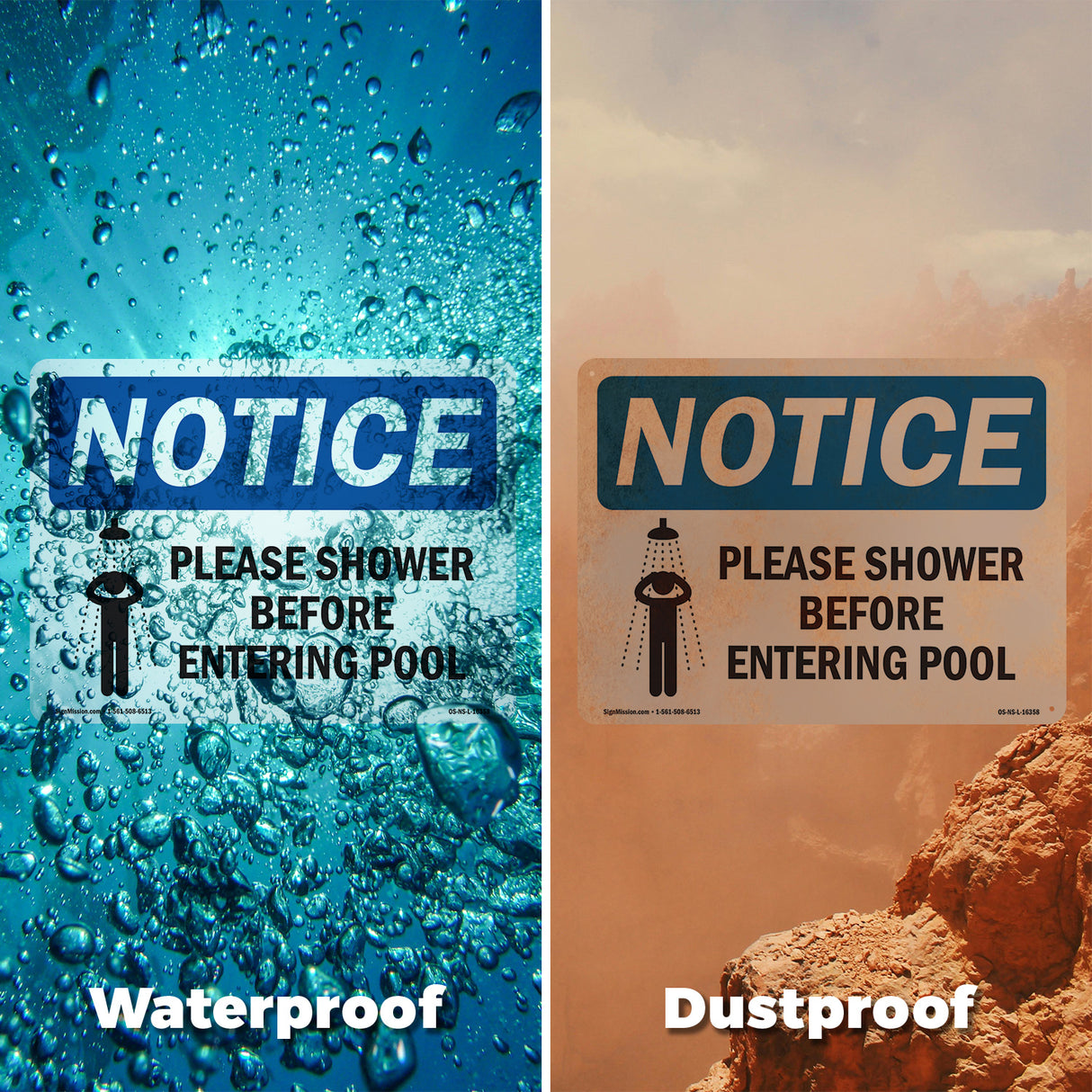 NOTICE Please Shower Before Entering Pool