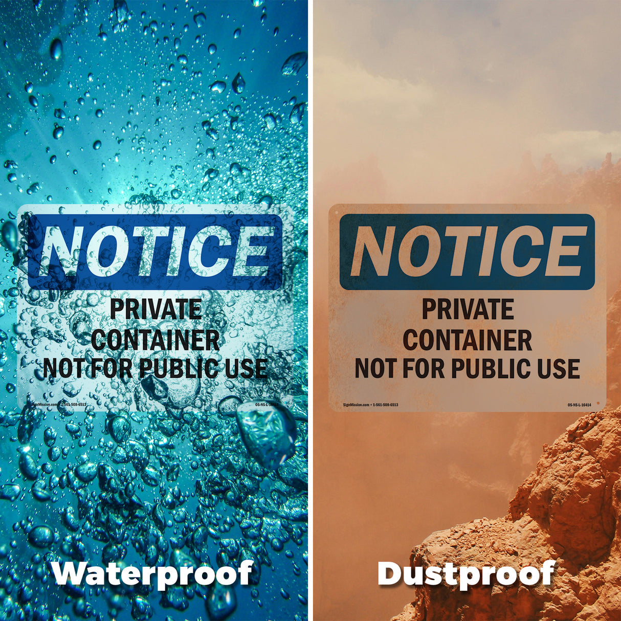 NOTICE Private Container Not For Public Use