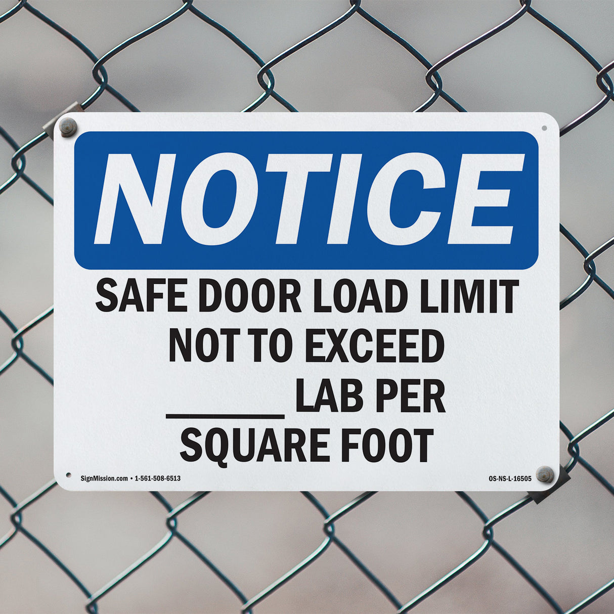 NOTICE Safe Floor Load Limit Not