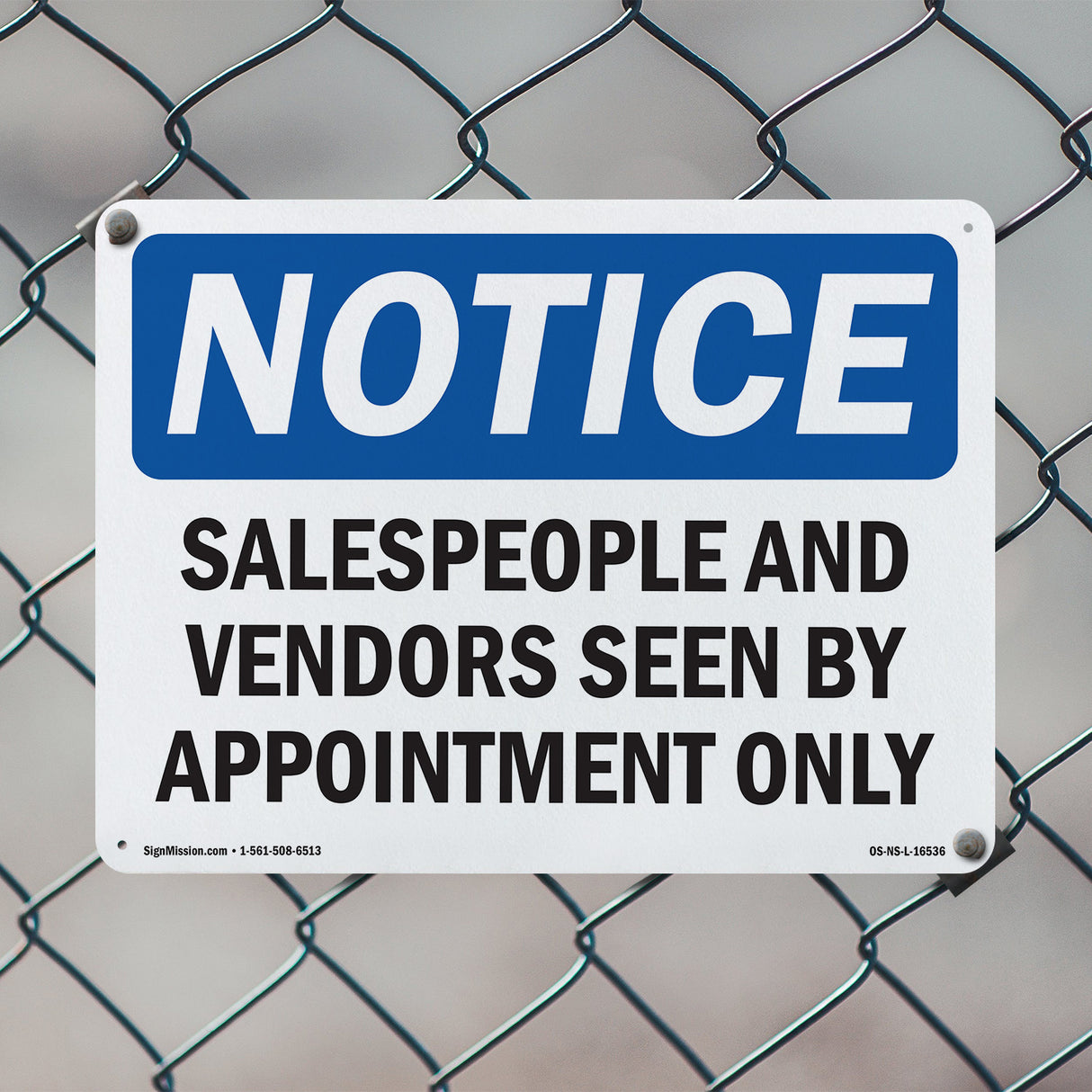 NOTICE Salespeople And Vendors Seen Appointment