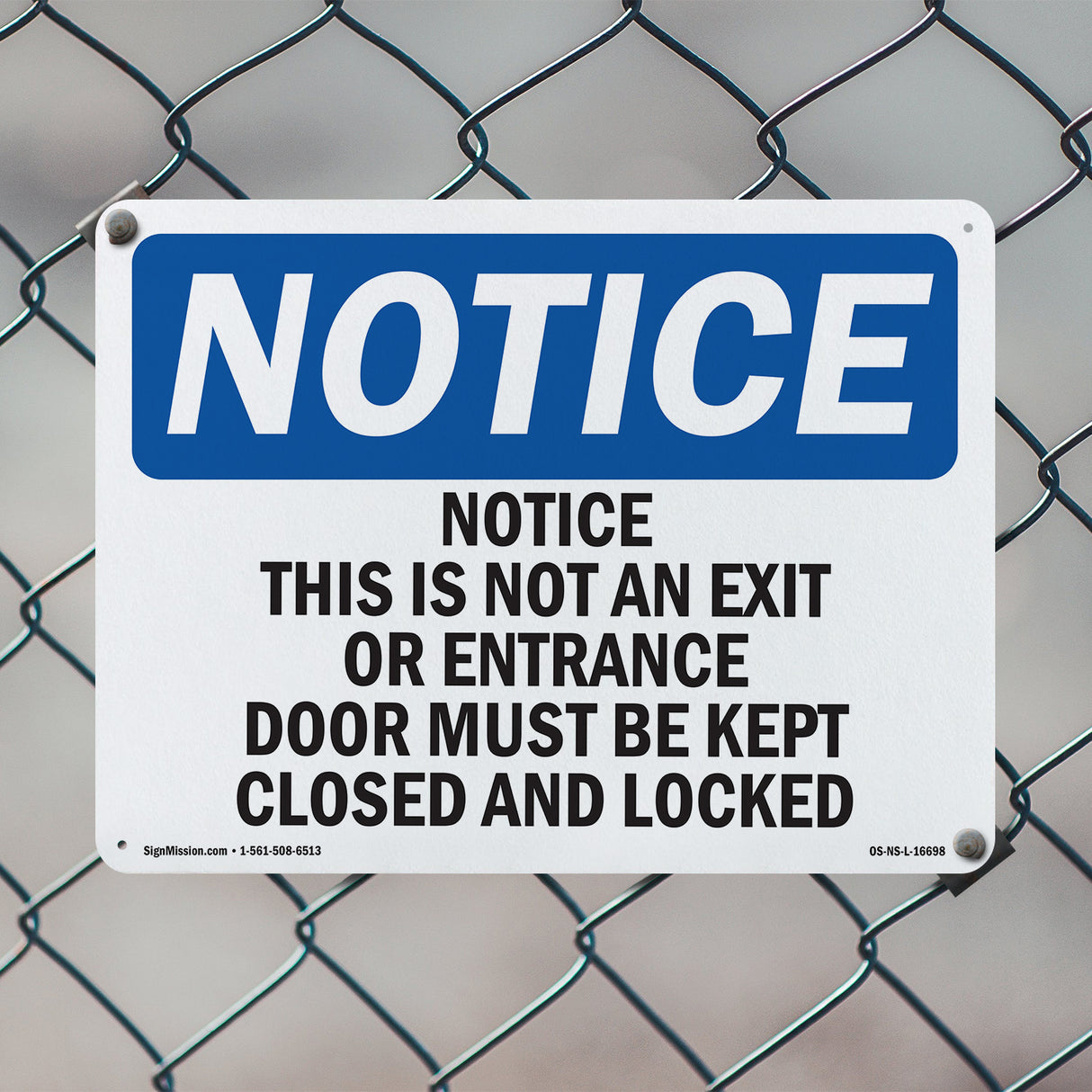 Notice This Is Not An Exit Or Entrance Door