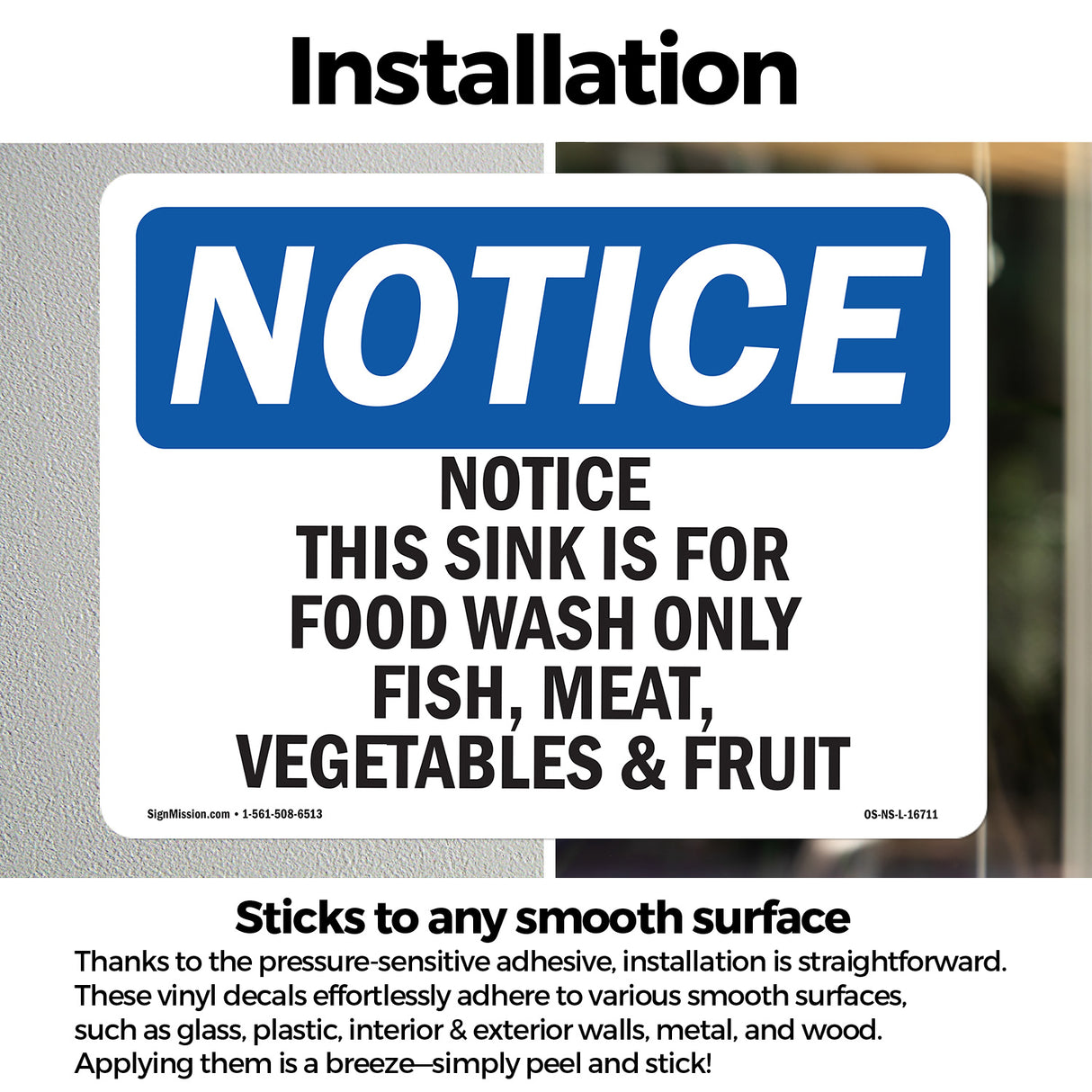 Notice This Sink Is For Food Wash Only Fish,