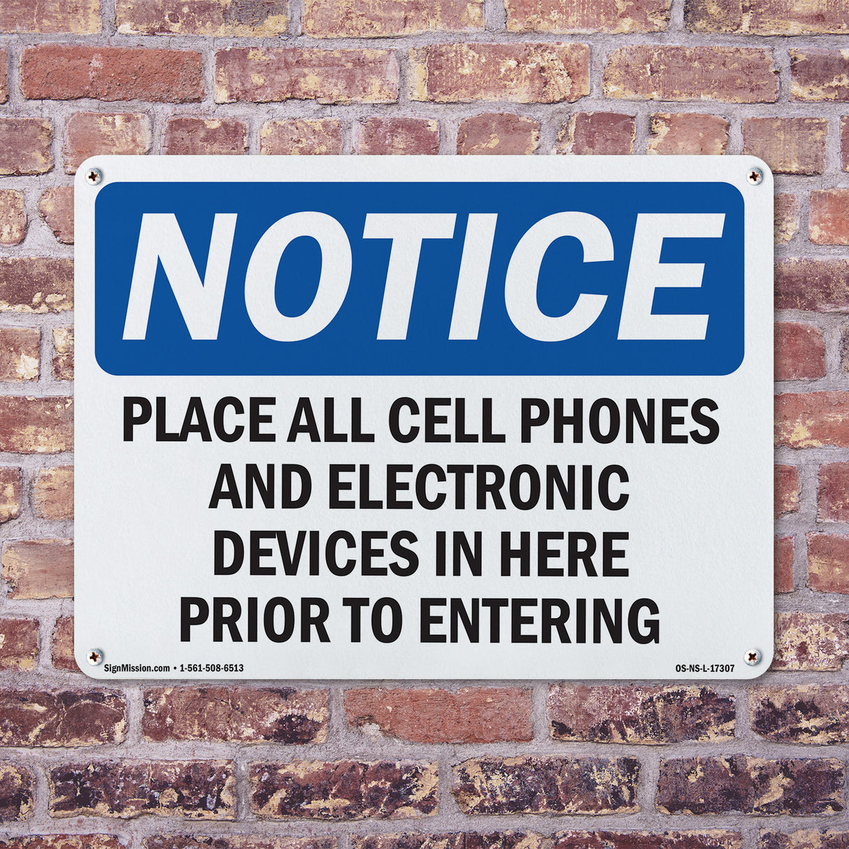 Place All Cell Phones And Electronic Devices