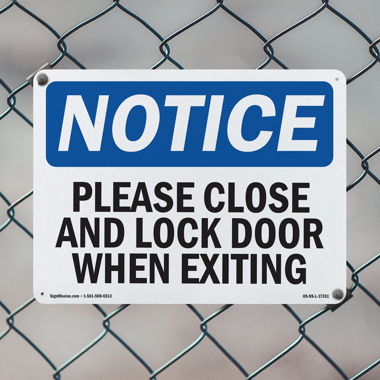 Please Close And Lock Door When Exiting