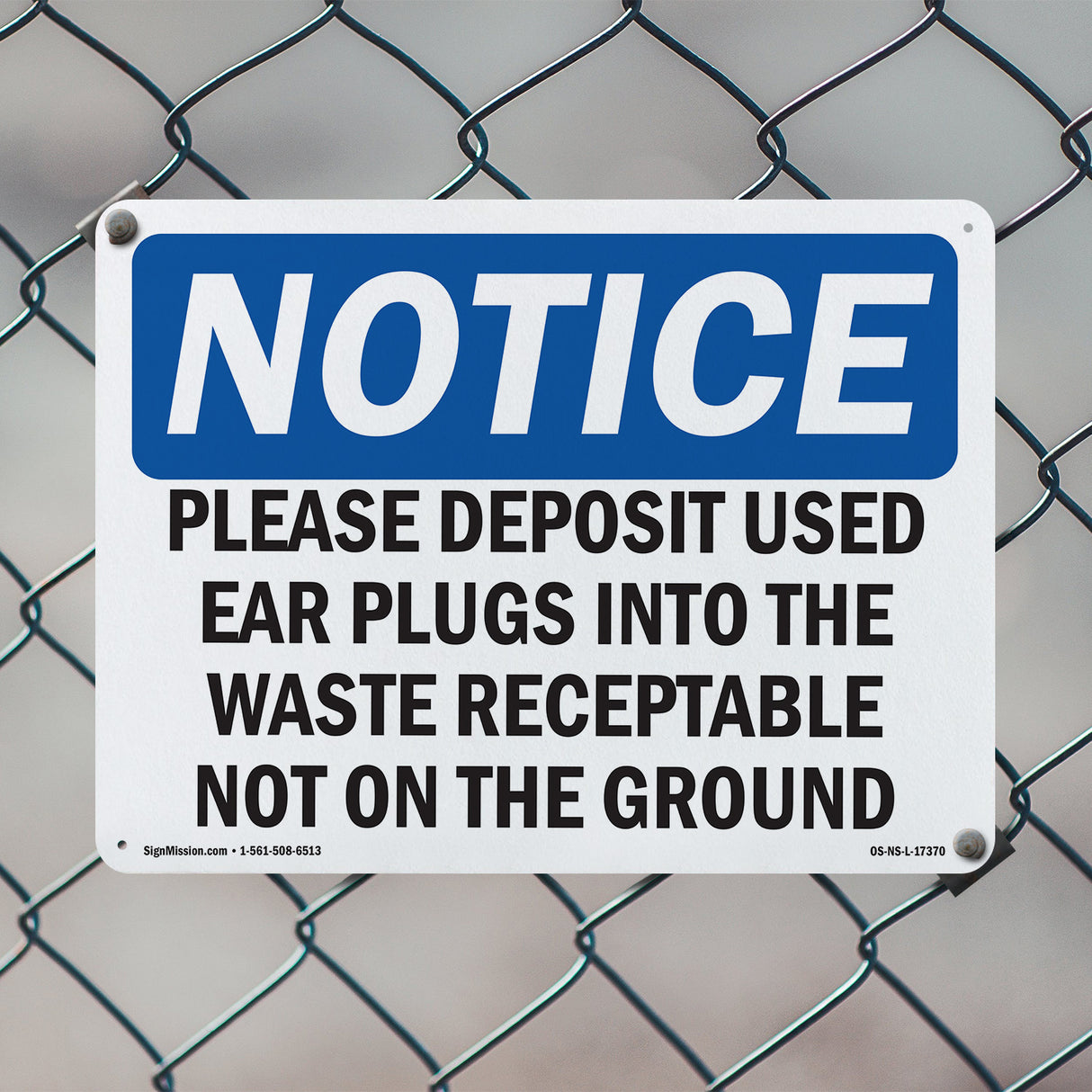 Please Deposit Used Ear Plugs Into The Waste