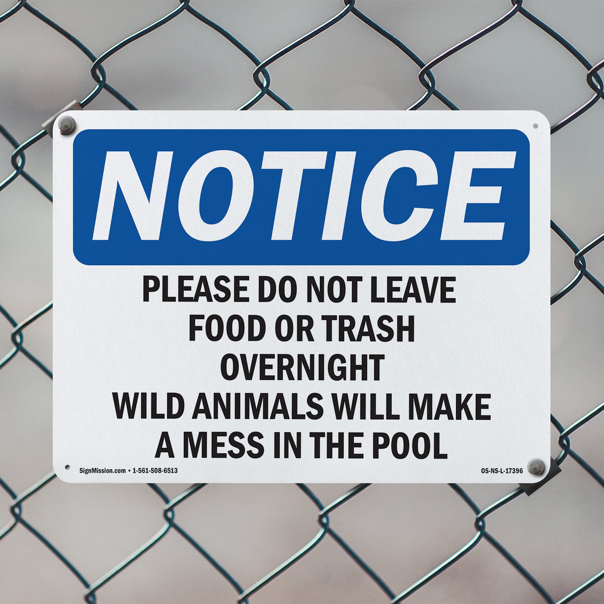 Please Do Not Leave Food Or Trash Overnight