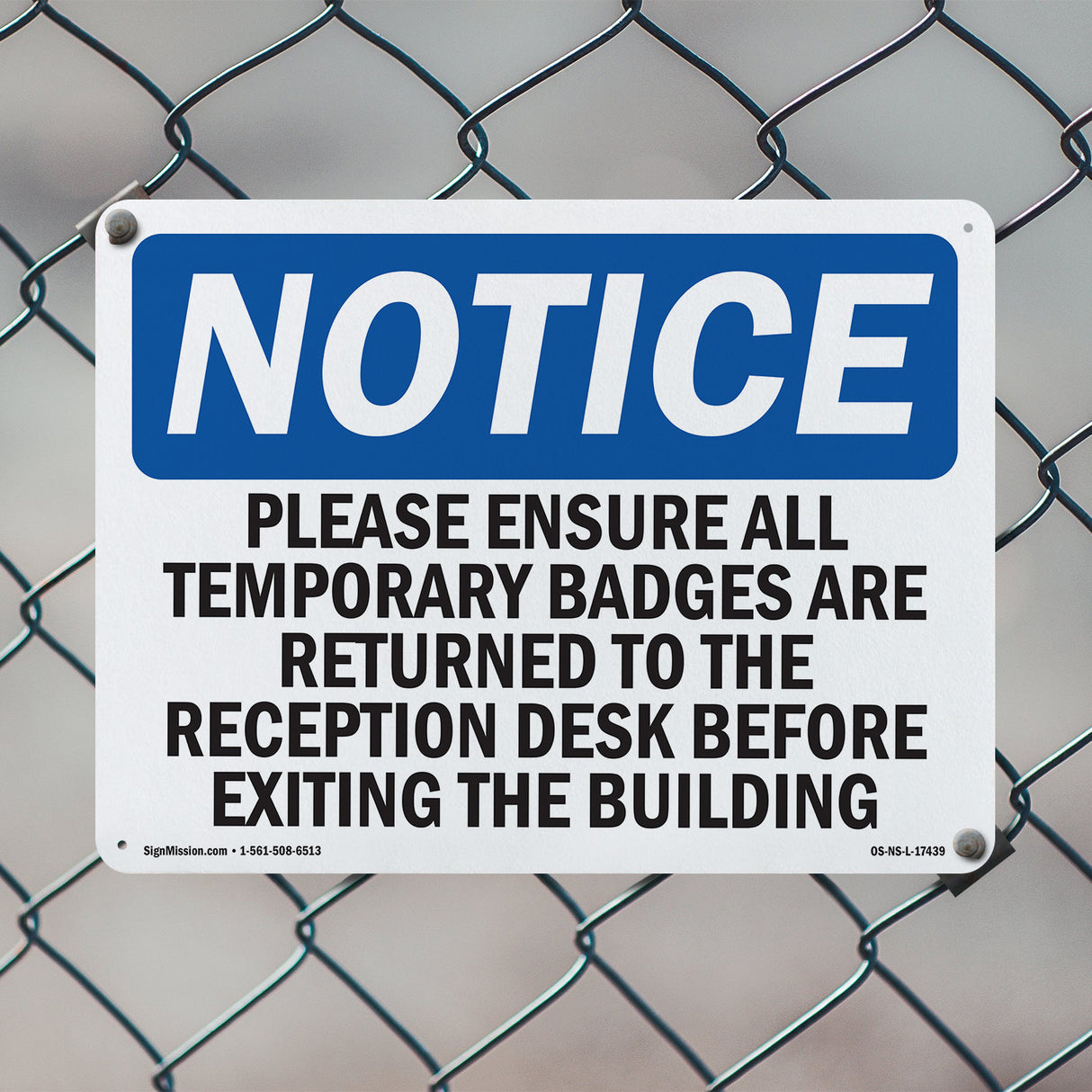 Please Ensure All Temporary Badges Are Returned