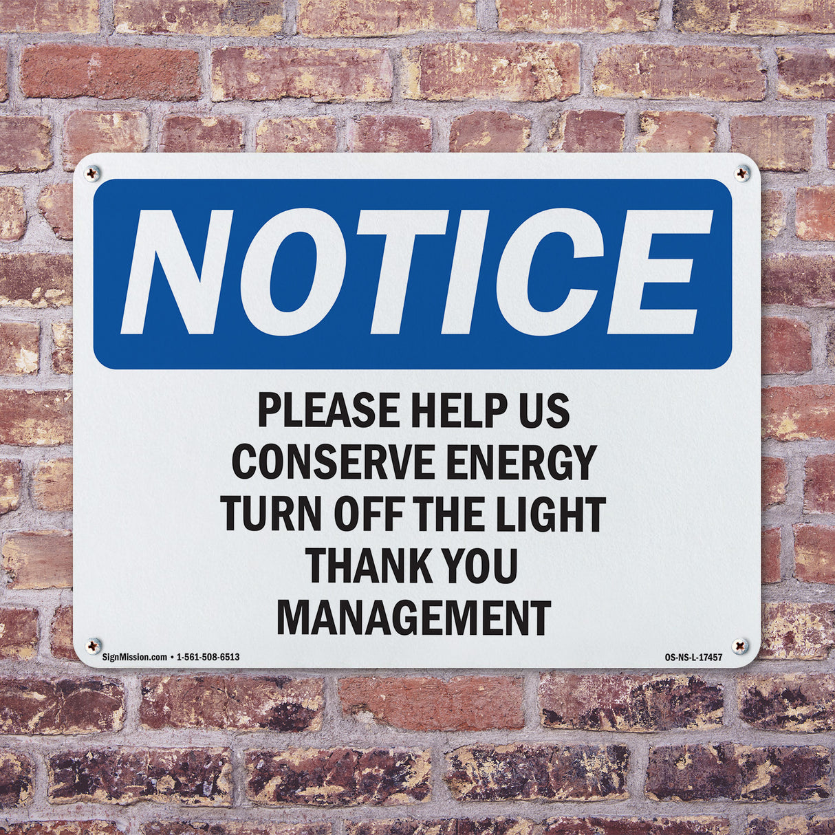 Please Help Us Conserve Energy