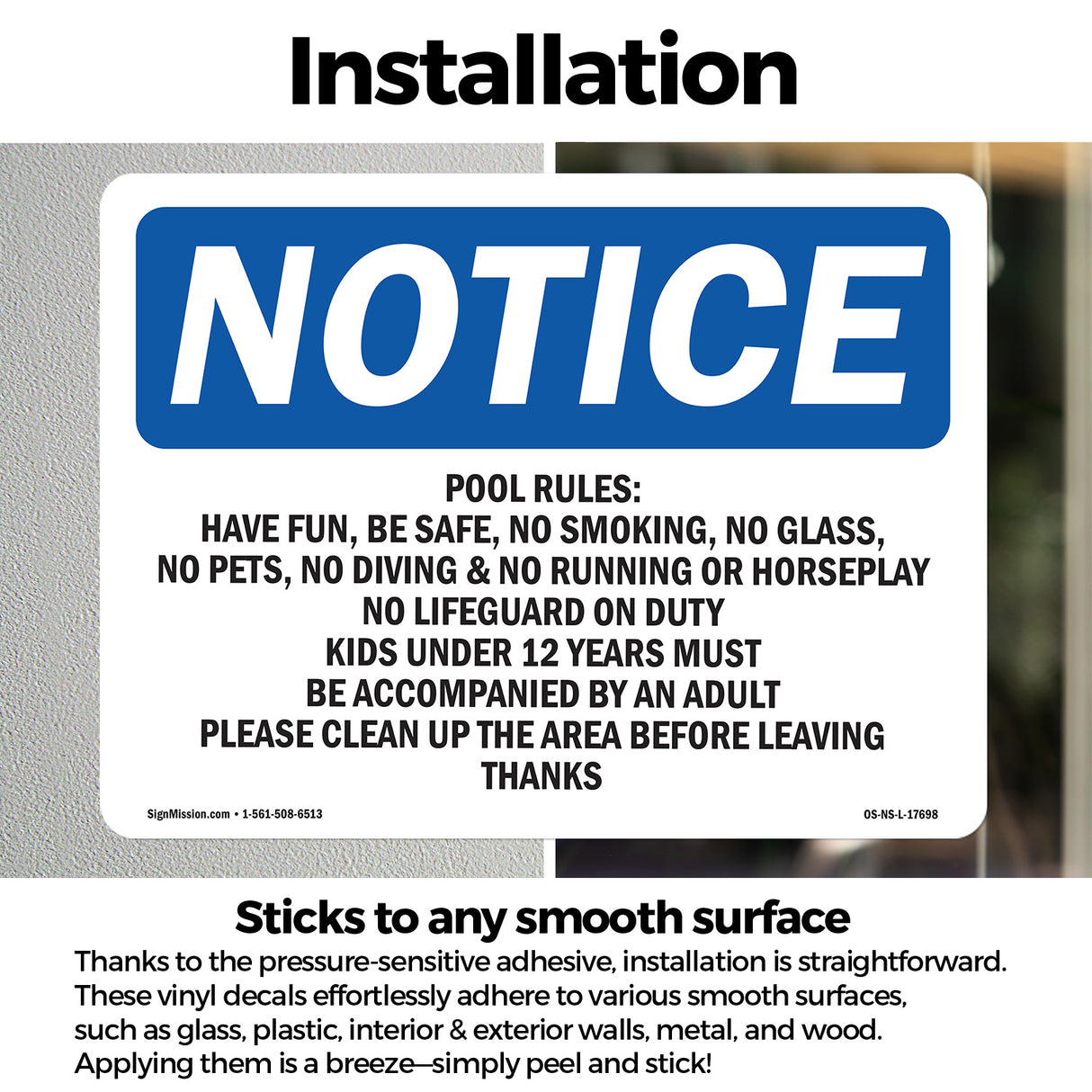 Pool Rules No Running, No Rough Play, No