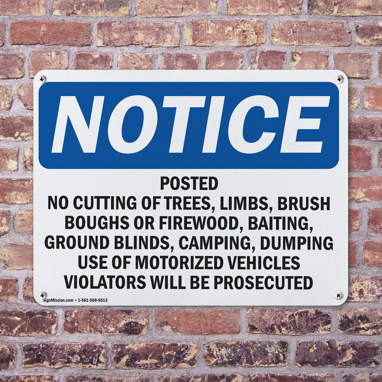 Posted No Cutting Of Trees, Limbs, Brush,