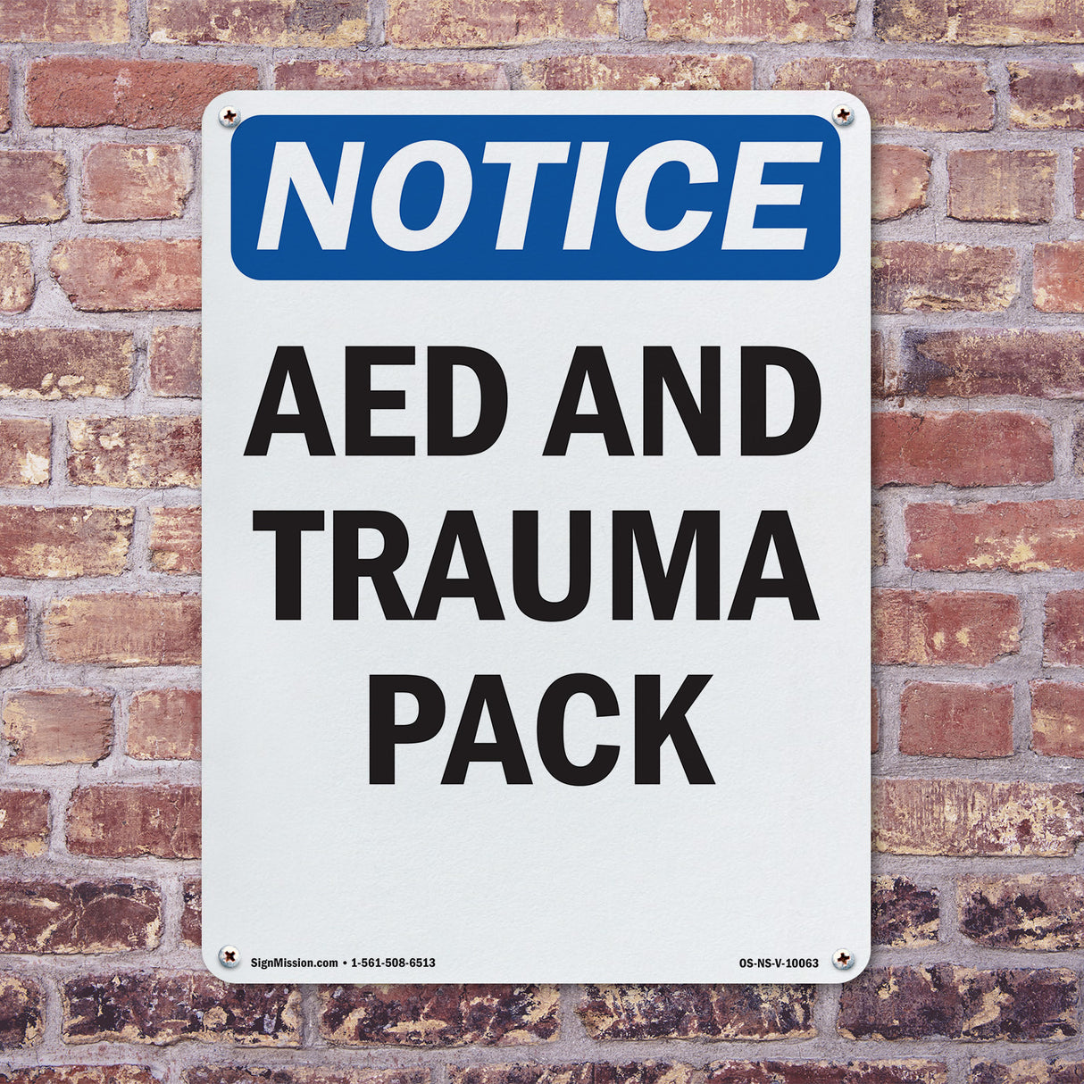AED And Trauma Pack Sign