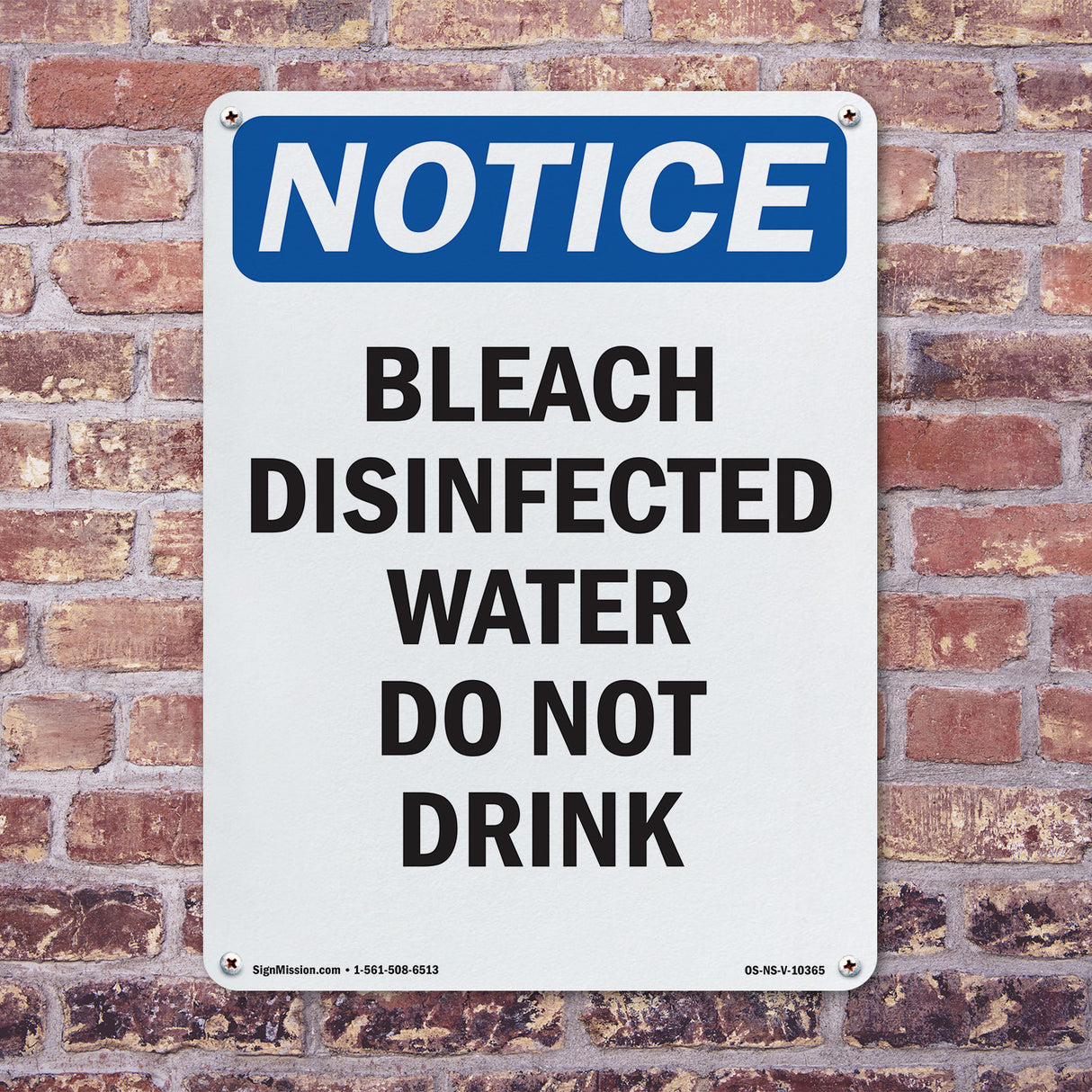 Bleach Disinfected Water Do Not Drink