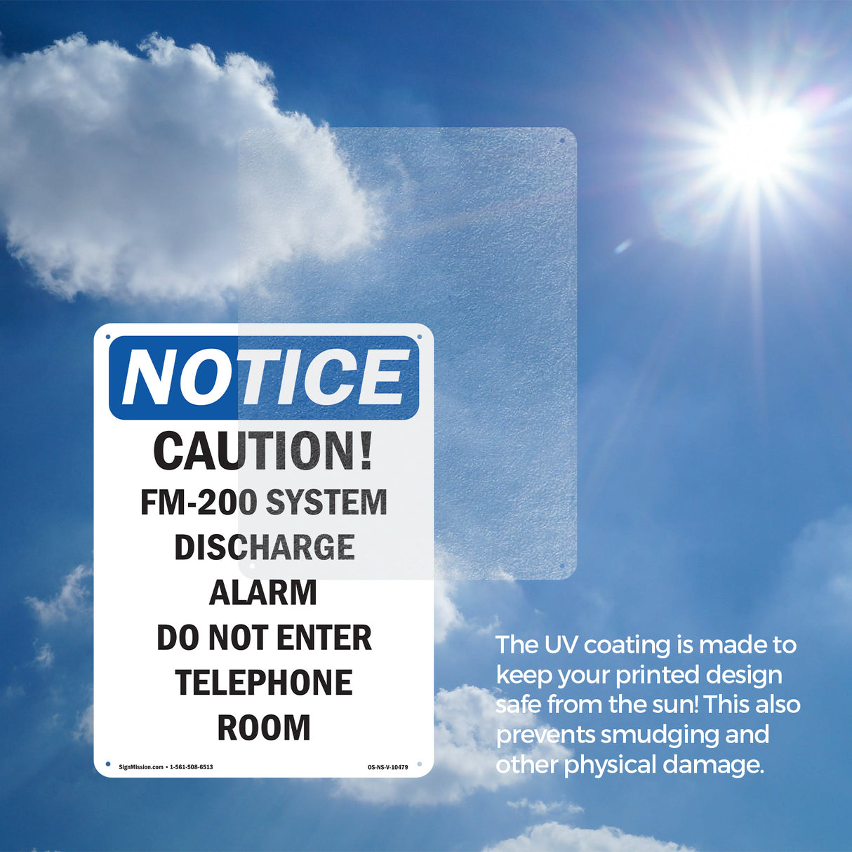 Caution FM-200 System Discharge Alarm Do Sign