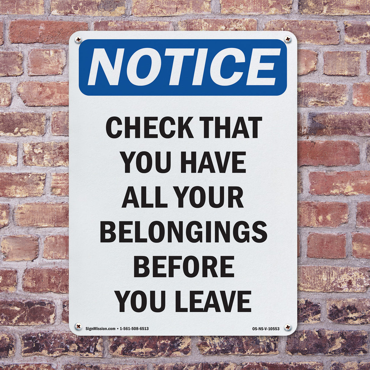 Check That You Have All Your Belongings