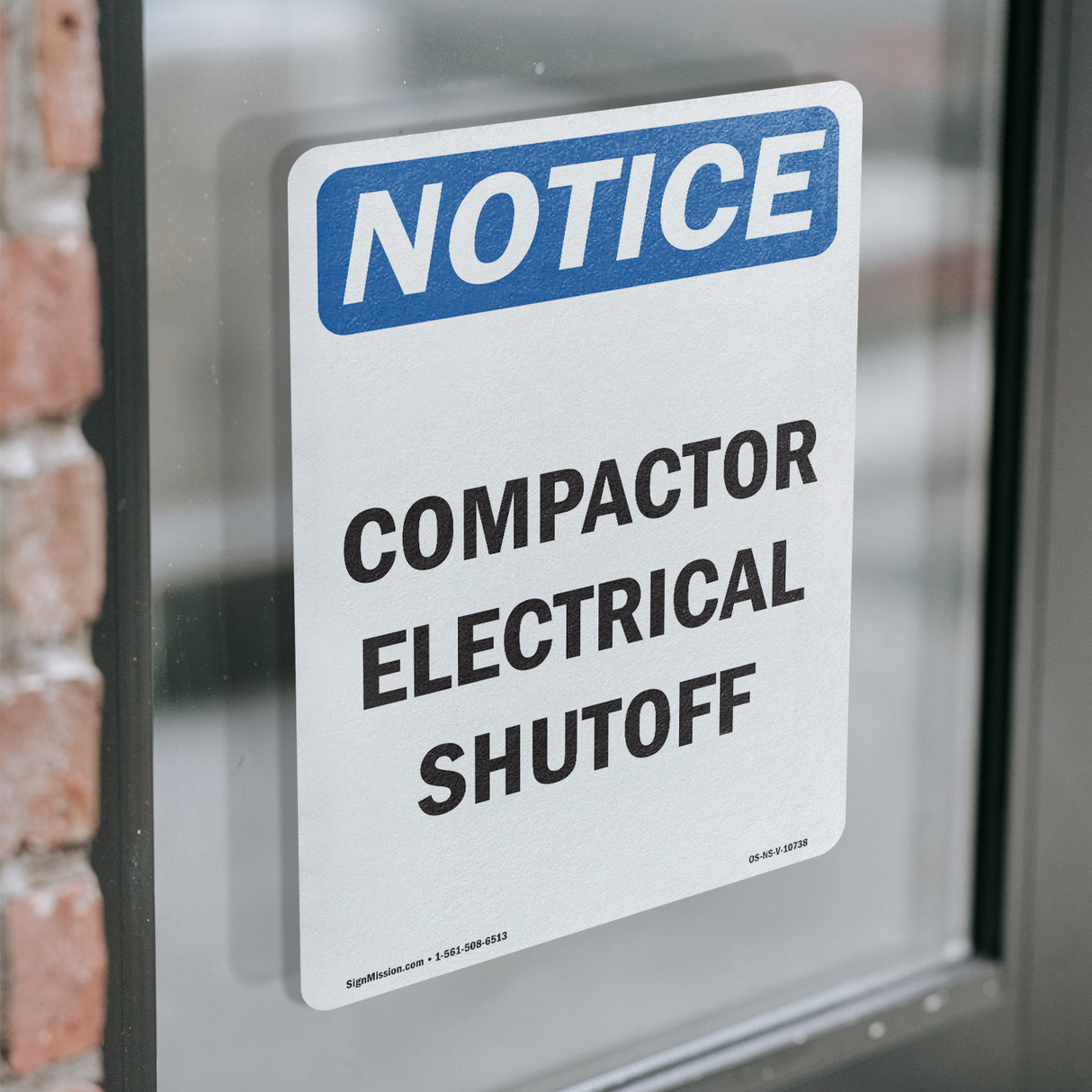 Compactor Electrical Shutoff Sign