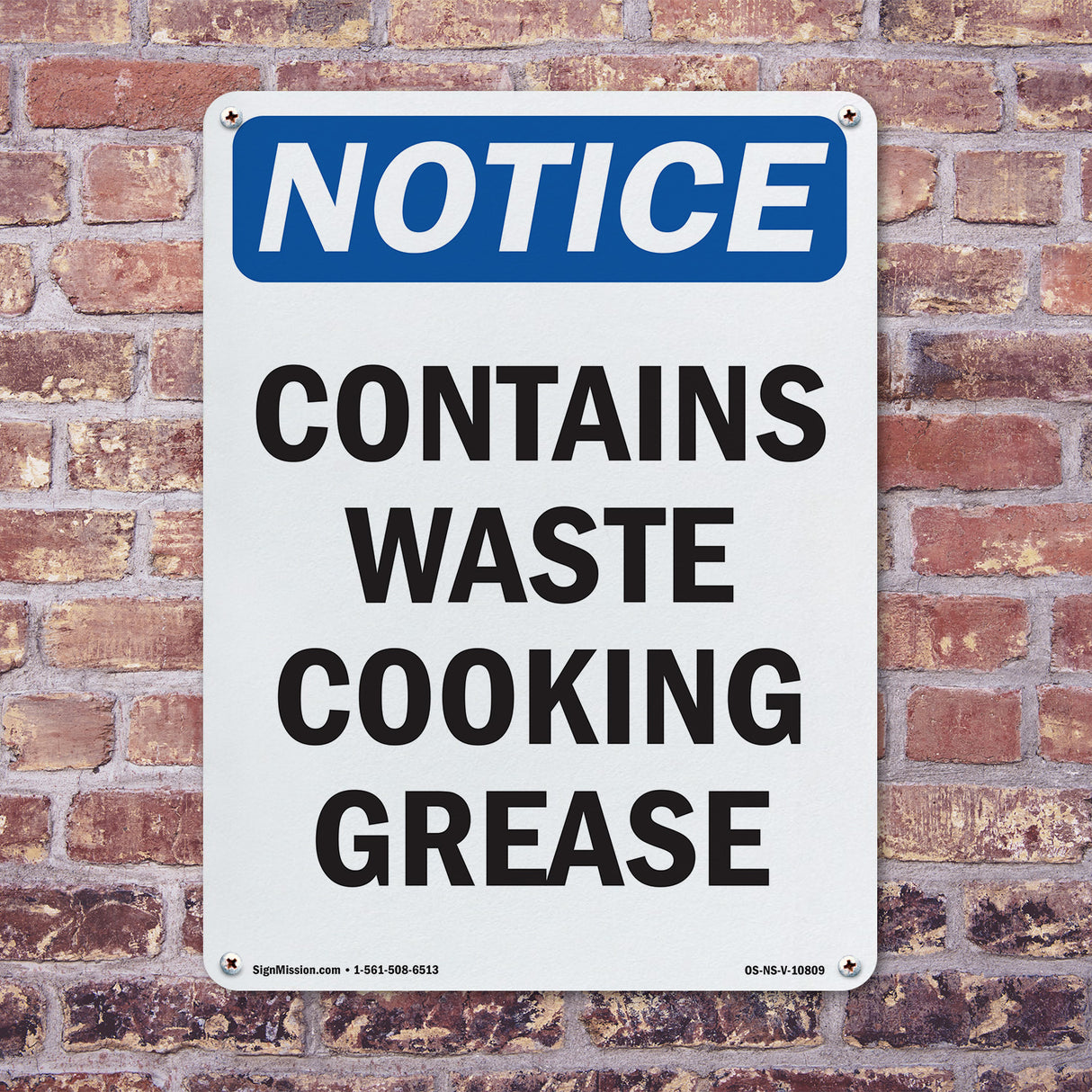 Contains Waste Cooking Grease
