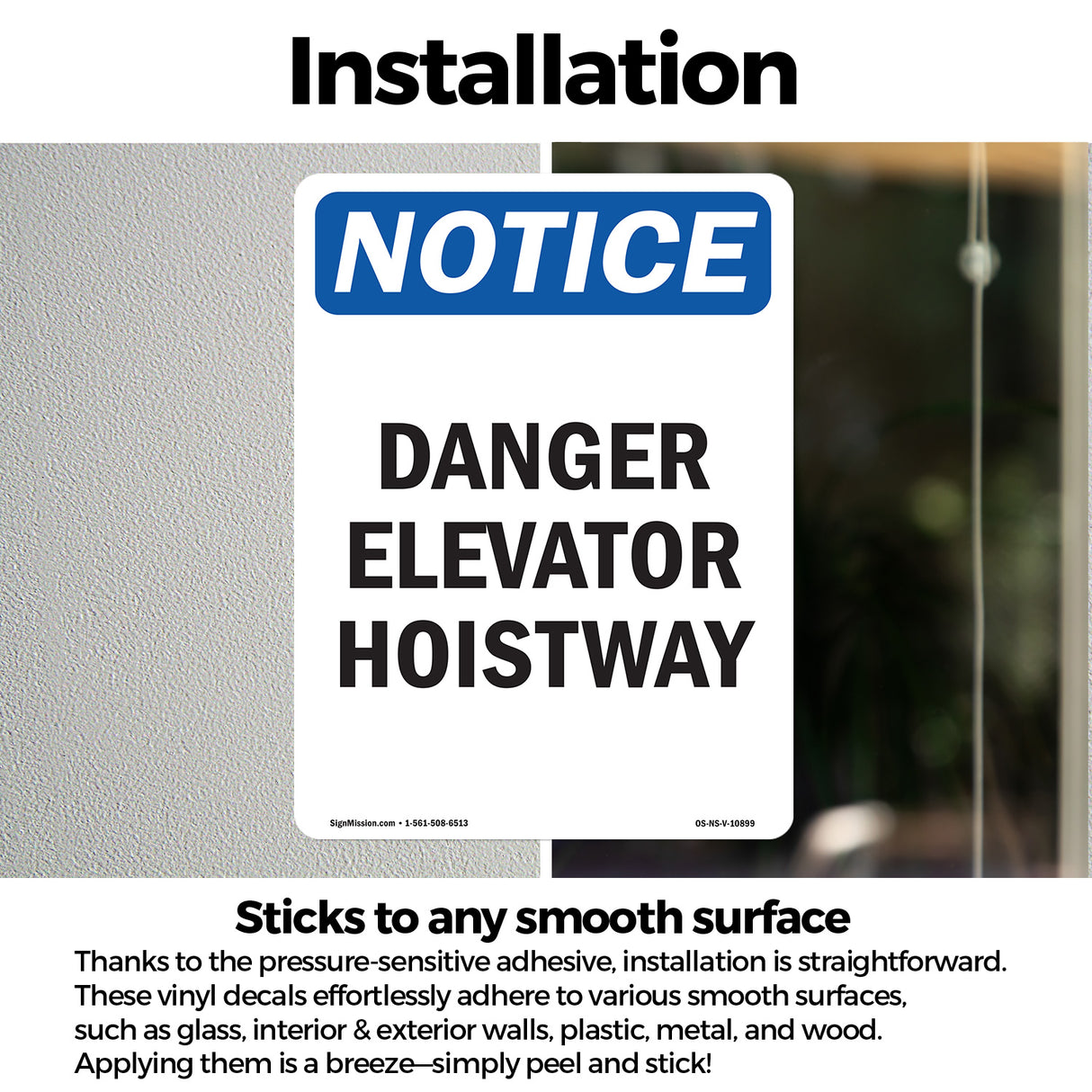 Danger Elevator Hoistway