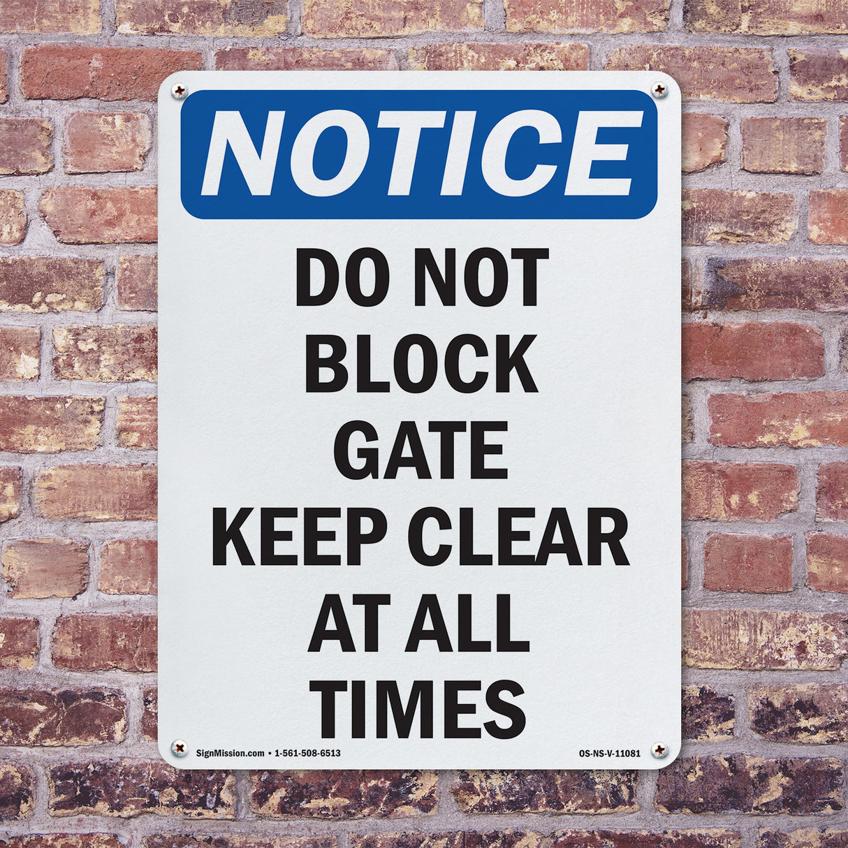 Do Not Block Gate Keep Clear At All Times