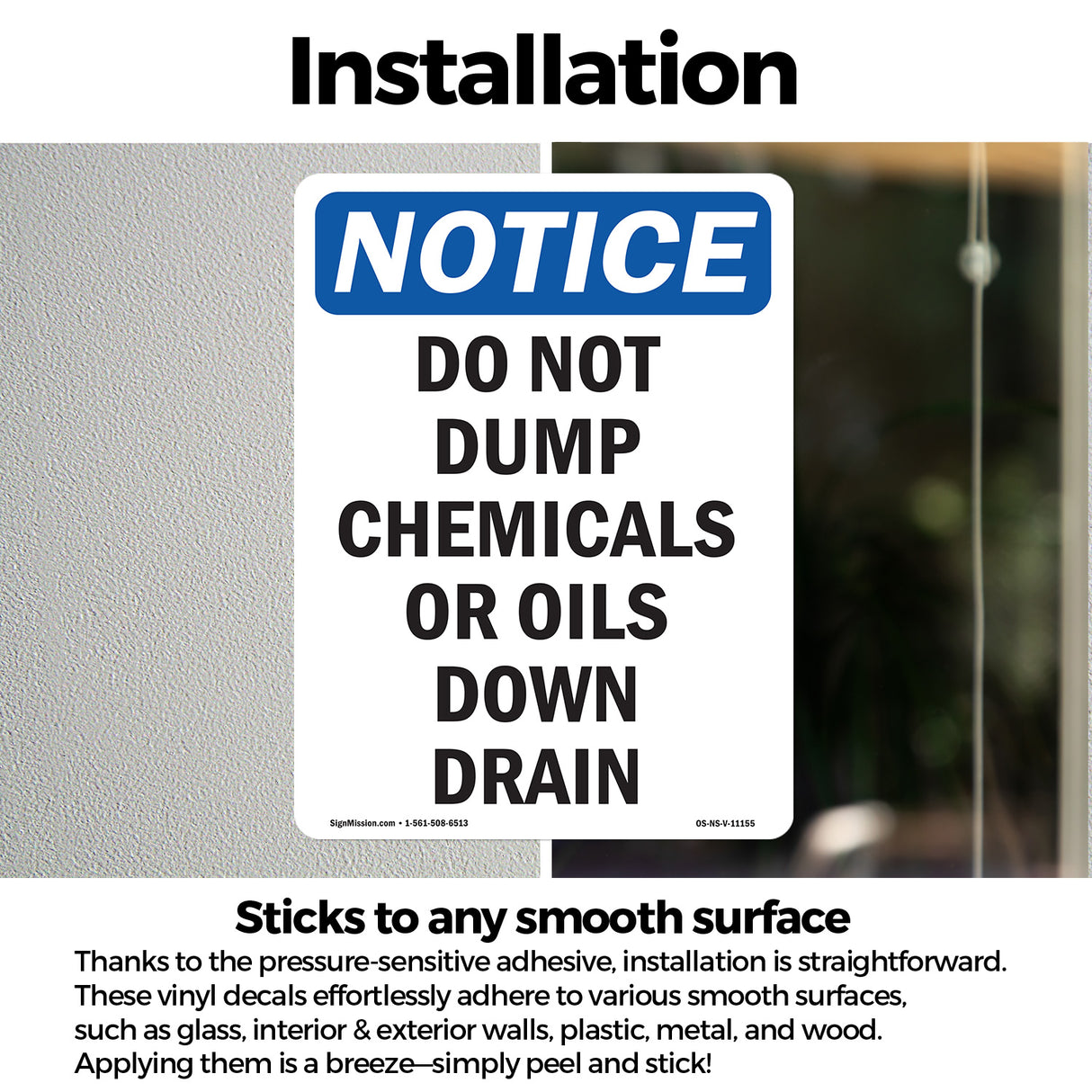 Do Not Dump Chemicals Or Oils Down Drain