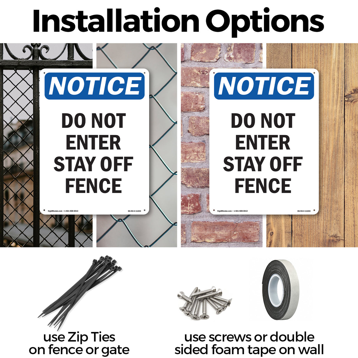 Do Not Enter Stay Off Fence Sign