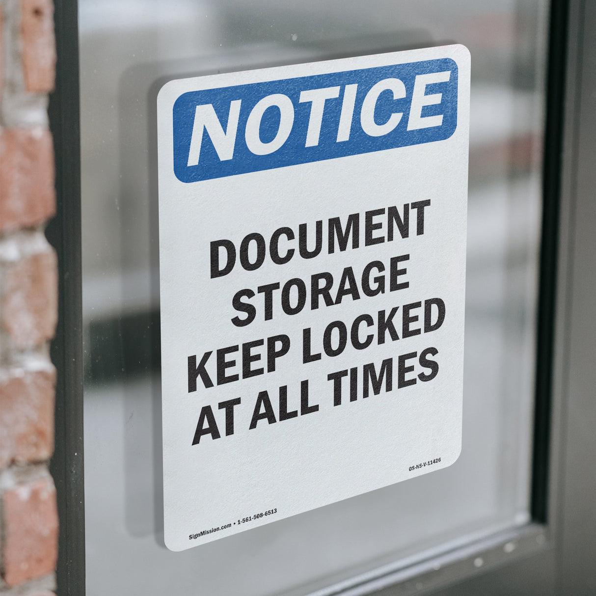 Document Storage Keep Locked At All Times Sign