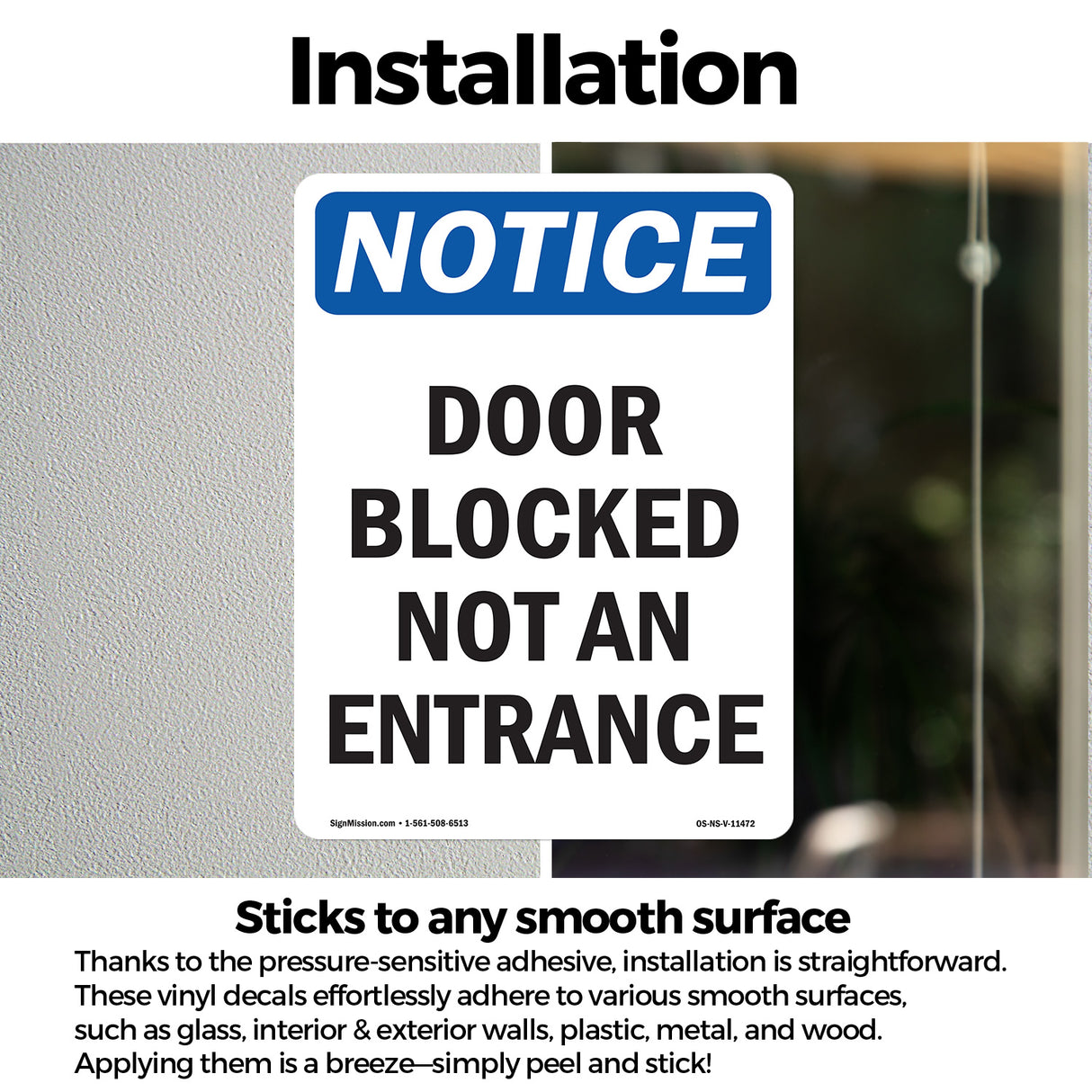 Door Blocked Not An Entry Sign