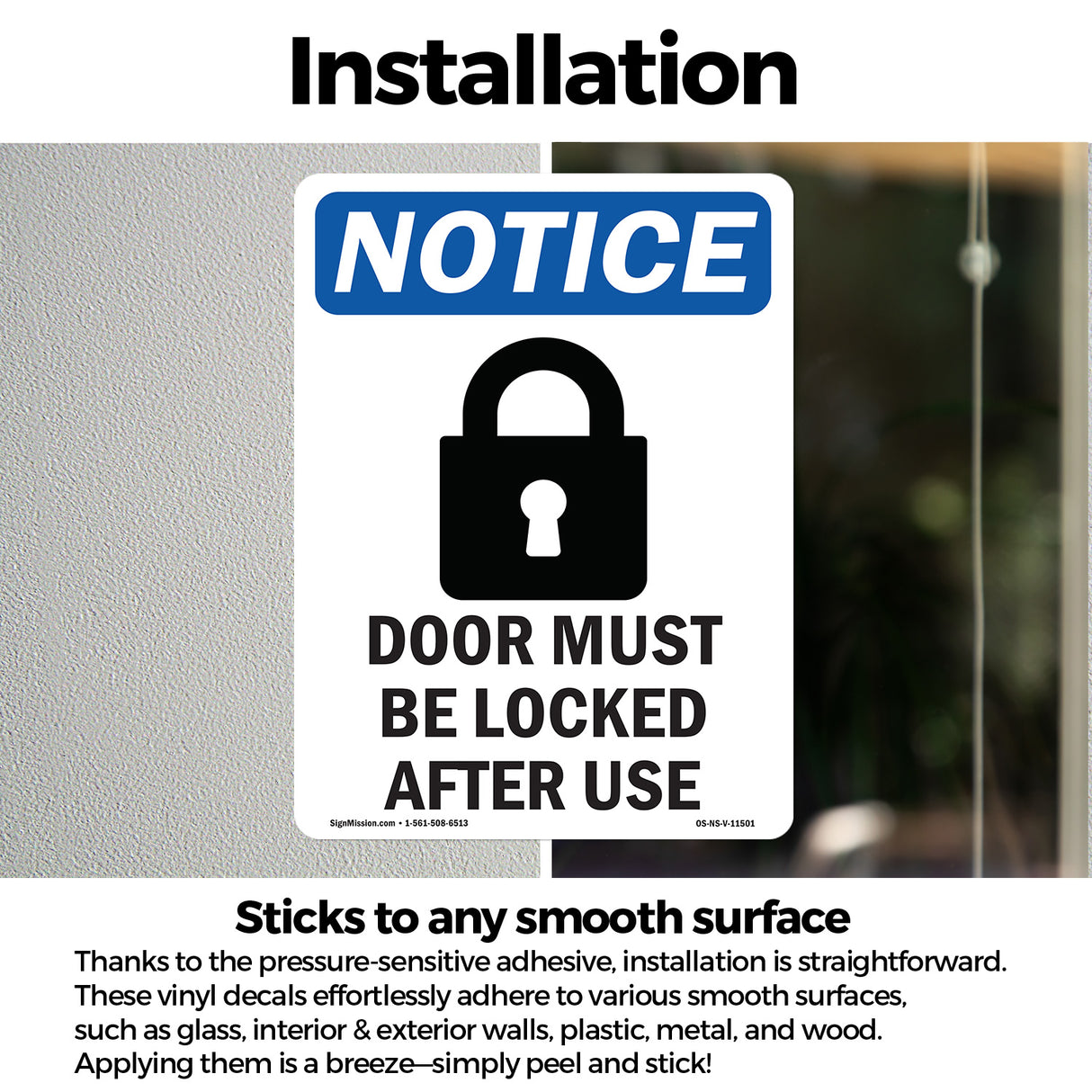 Door Must Be Locked After Use