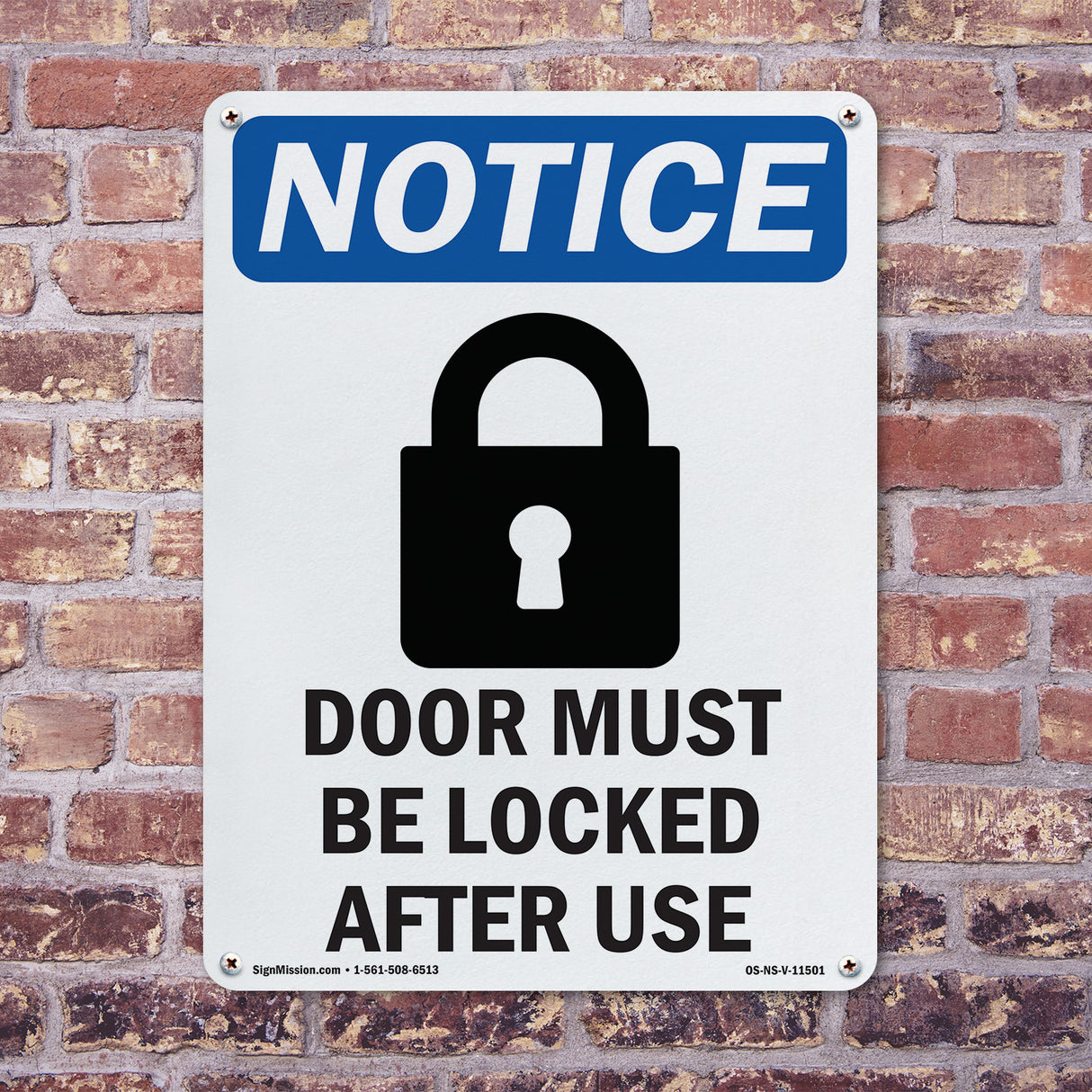 Door Must Be Locked After Use