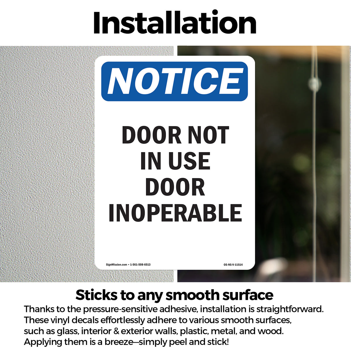 Door Not In Use Door Inoperable