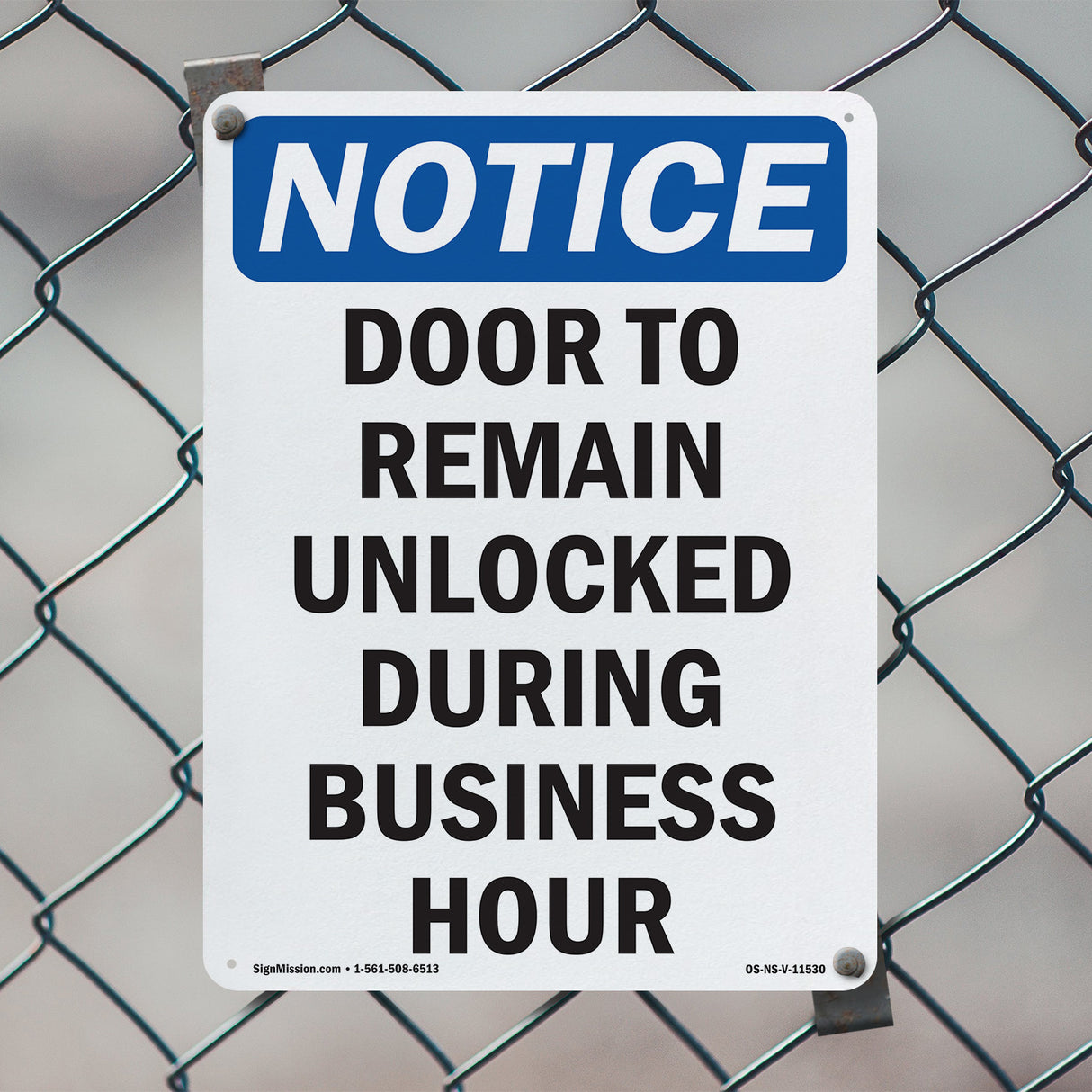 Door To Remain Unlocked During Business Hours