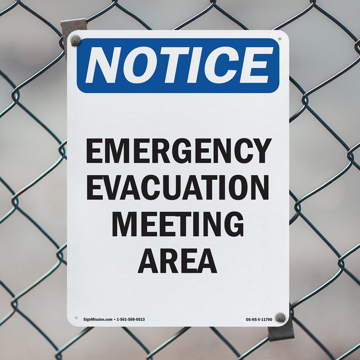 Emergency Evacuation Meeting Area Sign