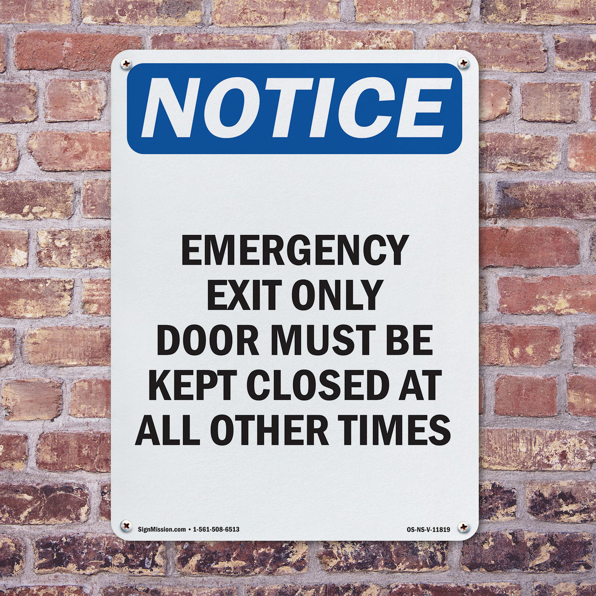 Emergency Exit Only Door Must Be Kept Closed