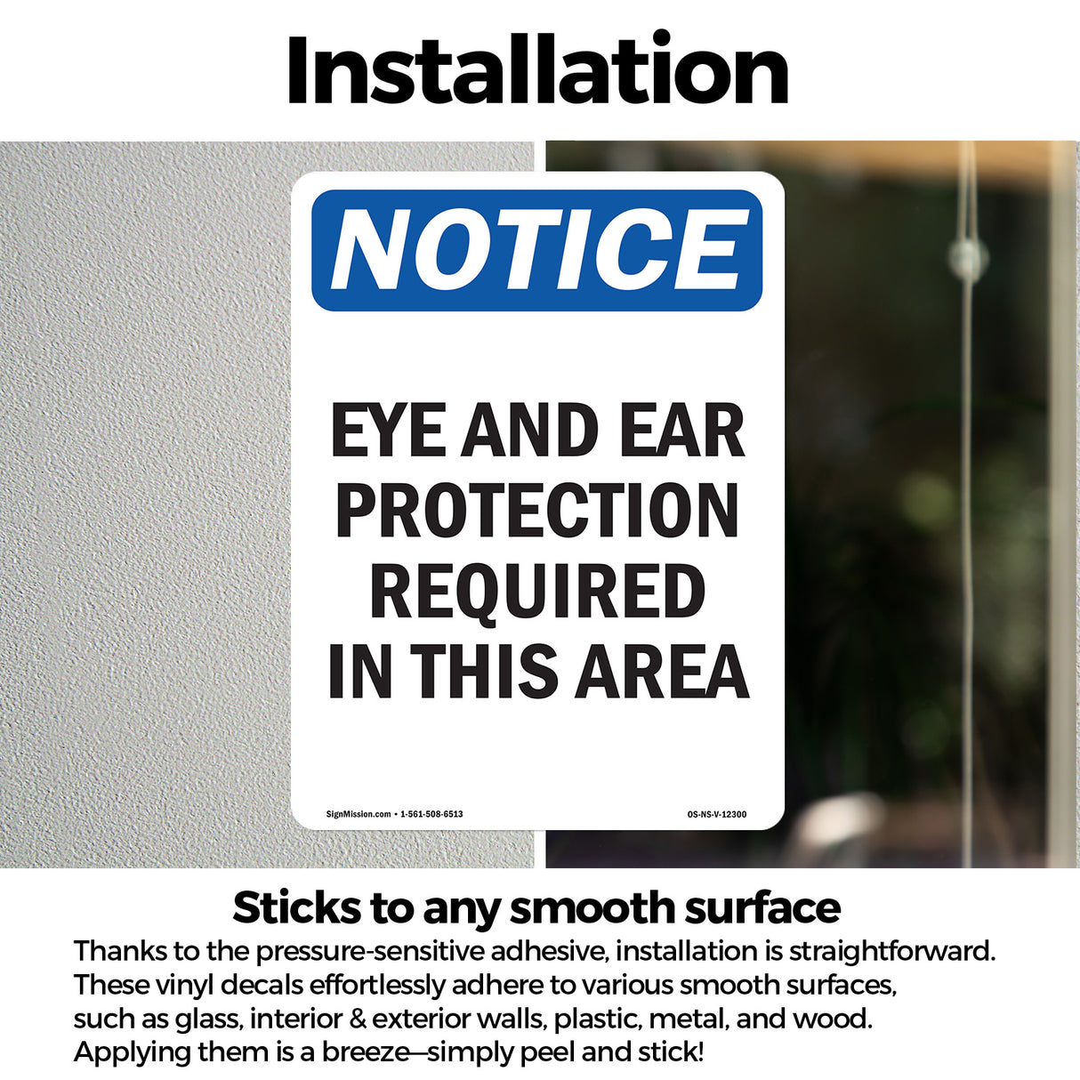 Eye And Ear Protection Required In This Area Sign