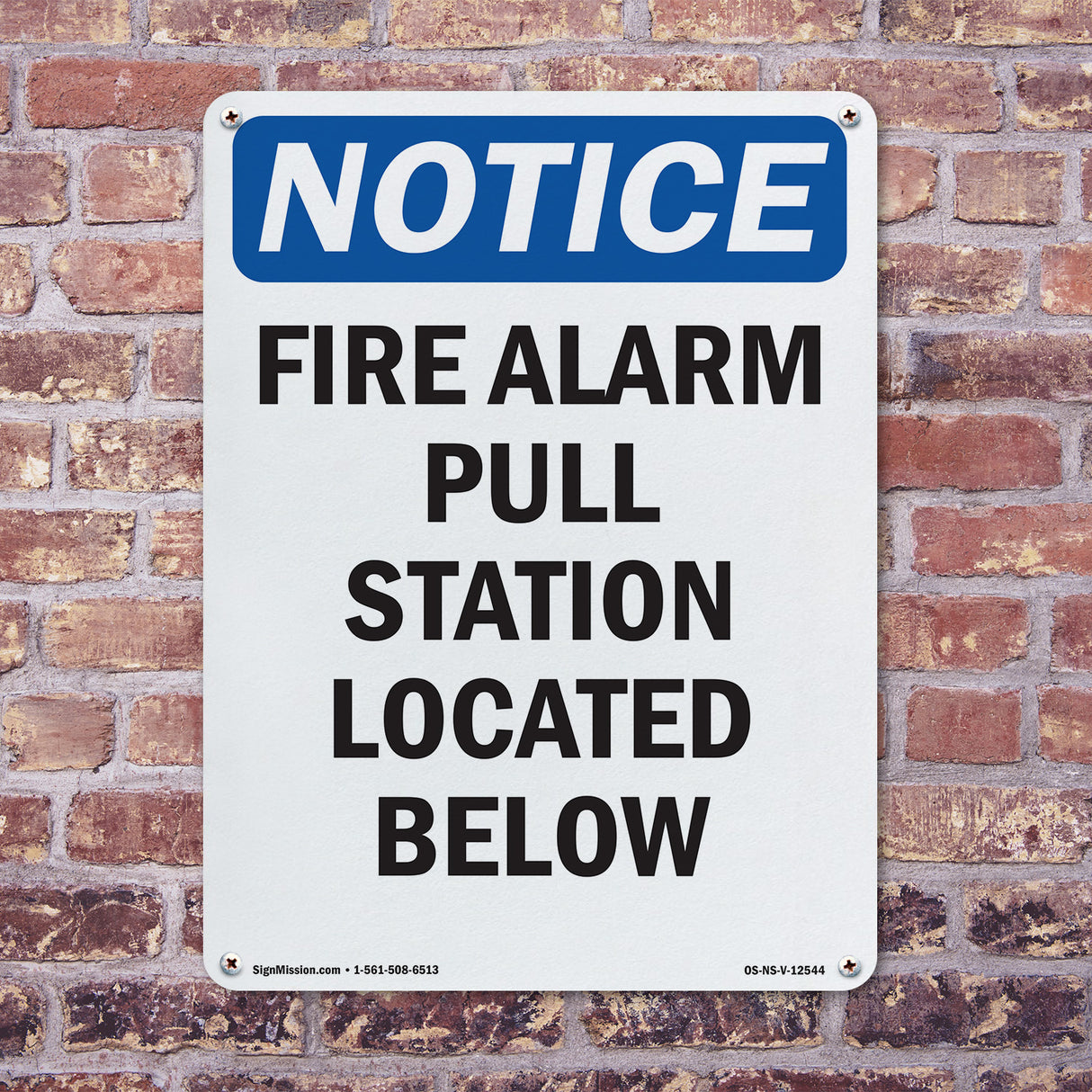 Fire Alarm Pull Station Located Below
